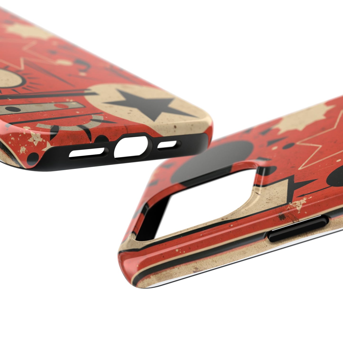 Retro Bold Tough Phone Case - Unique Geometric Design - for iPhone