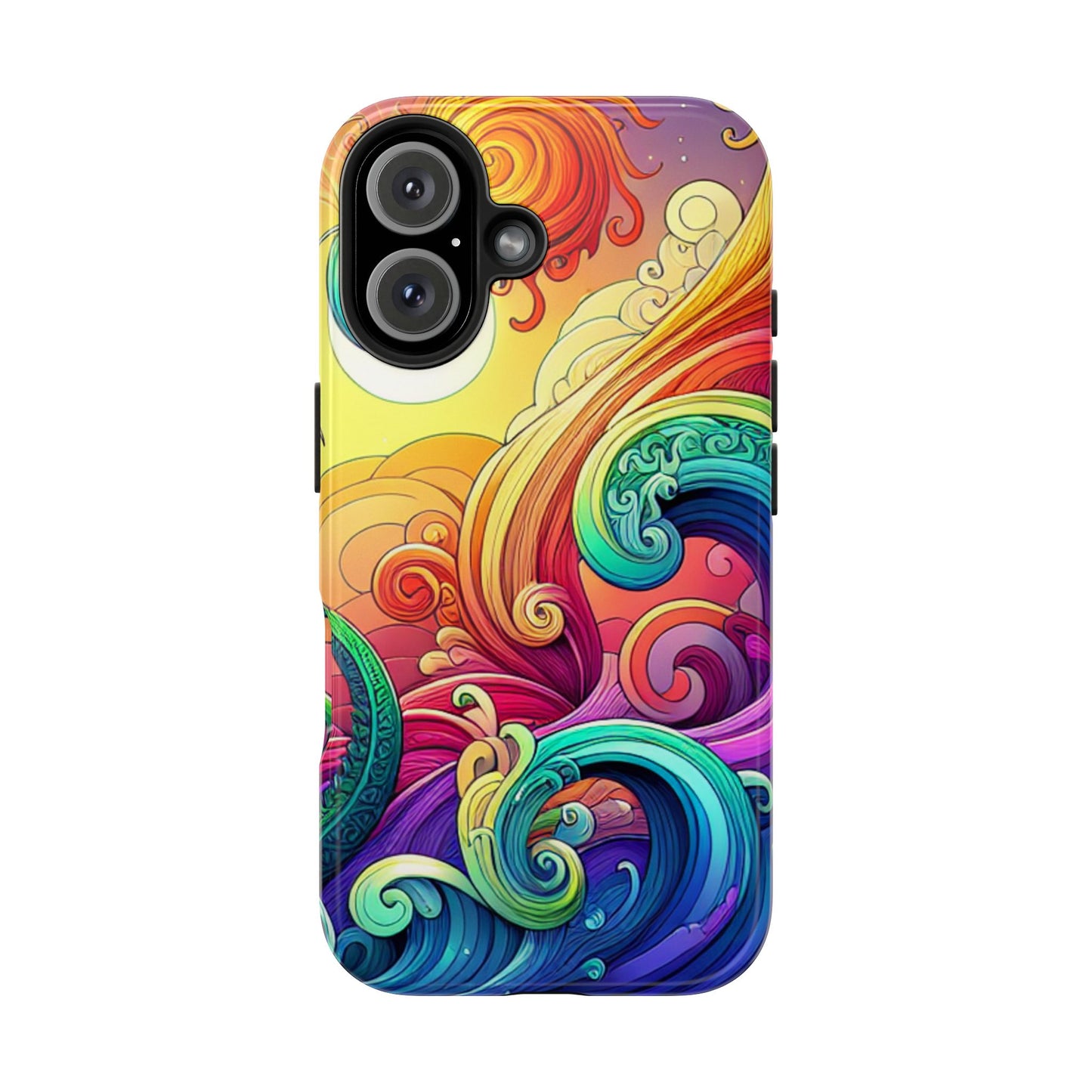 Fantasy Ocean Waves Tough Phone Case - Colorful Protective Cover - for iPhone