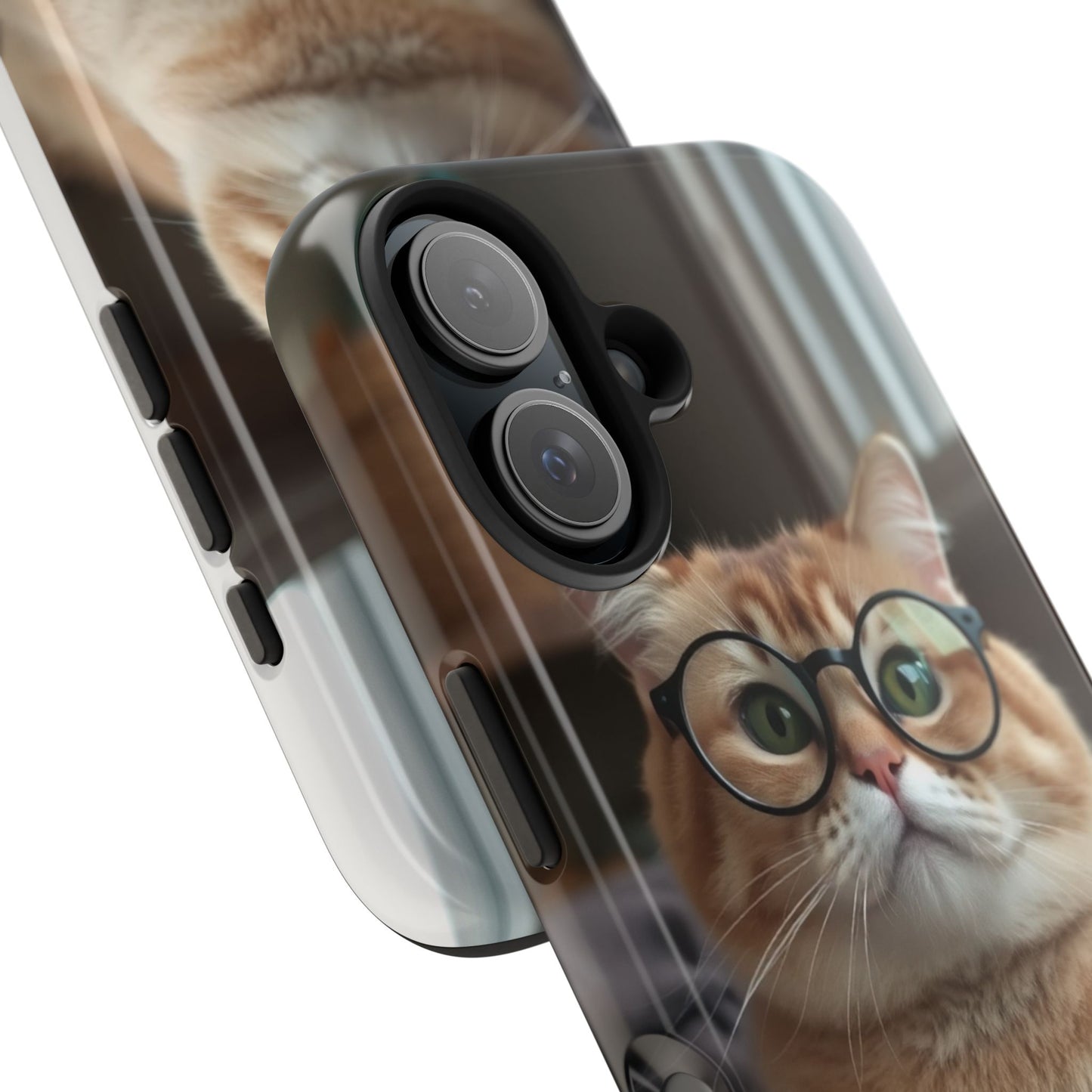 Cute Cat Glasses Tough Phone Case - Fun & Stylish Protection for Cat Lovers
