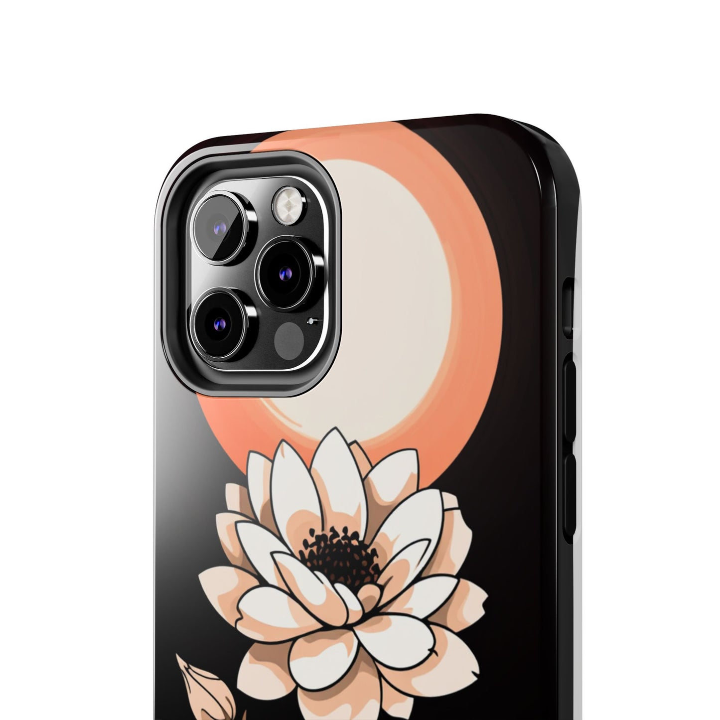 Elegant Contrast Floral Tough Phone Case - Stylish Protection for Your Device - for iPhone