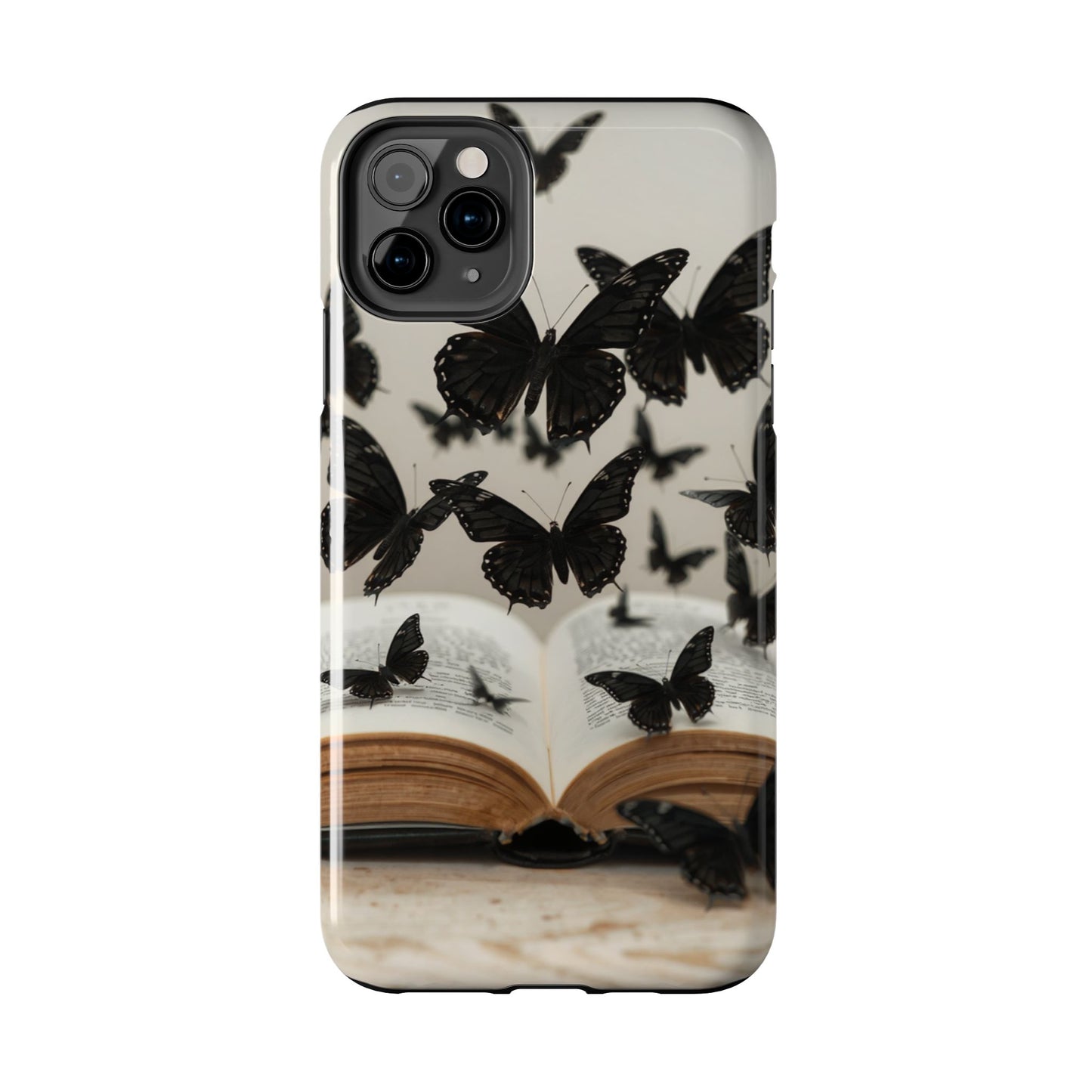 Butterfly Magic Tough Phone Case - Literary Design for Book Lovers