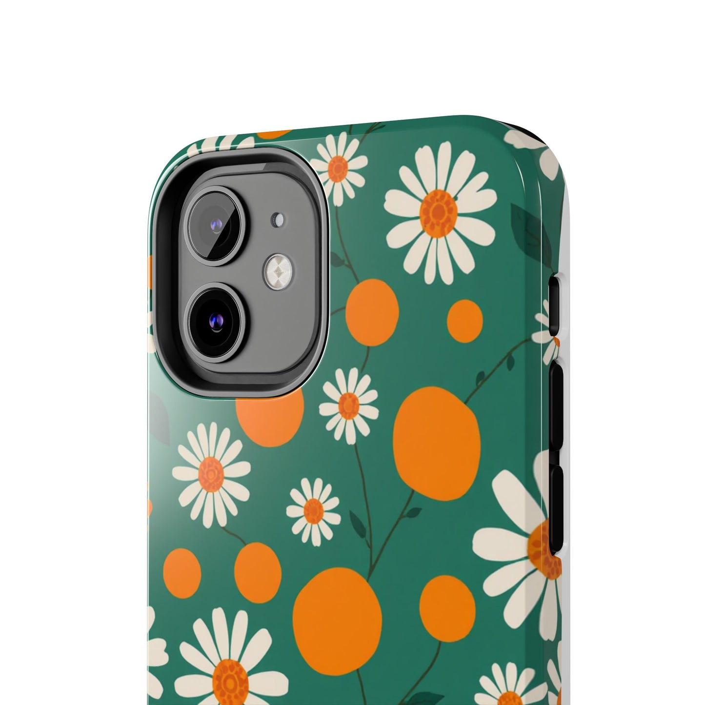 Floral Tough Phone Case - Daisy & Orange Design