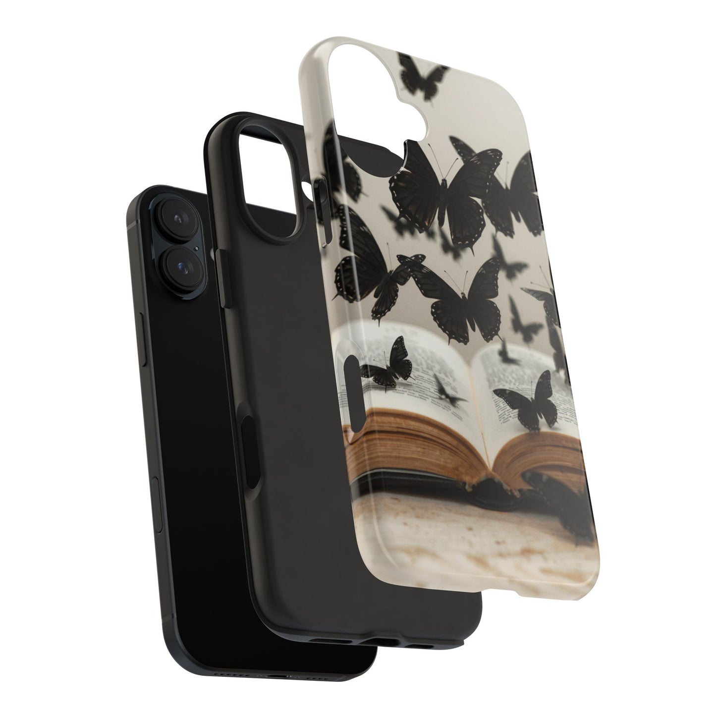 Butterfly Magic Tough Phone Case - Literary Design for Book Lovers