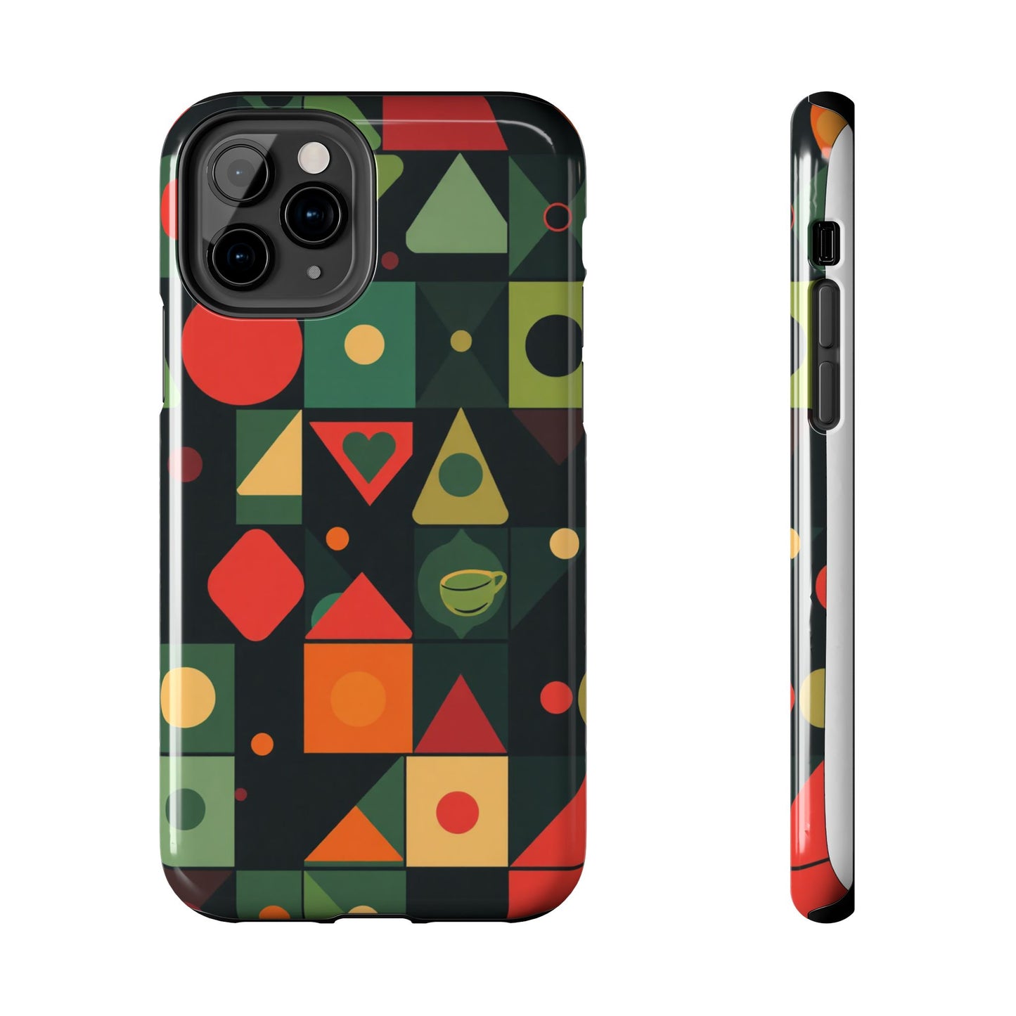 Vibrant Geometric Tough Phone Cases – Stylish Protection for Trendsetters - for iPhone