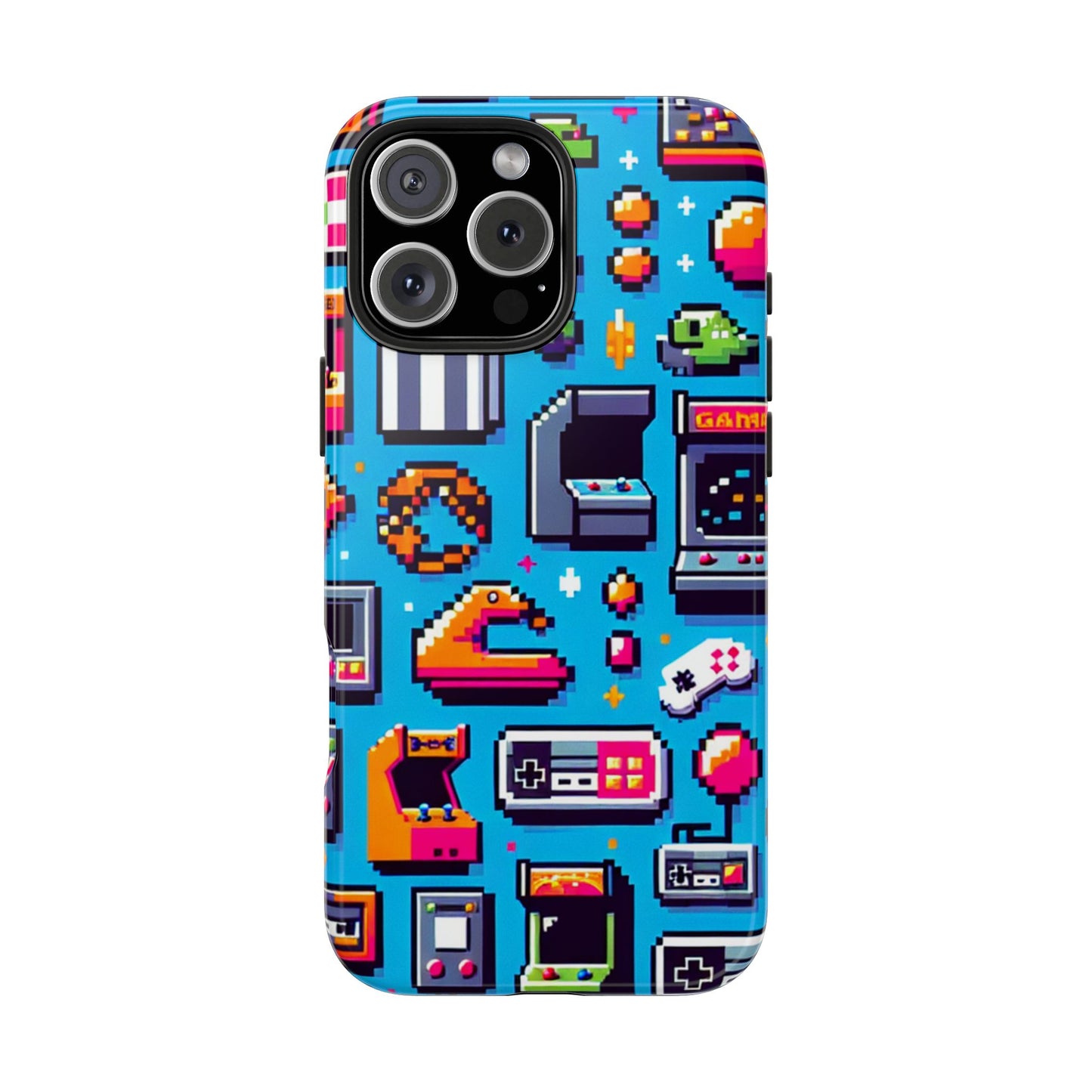 Retro Gaming Tough Phone Case - Pixel Art Design for Gamers - for iPhone