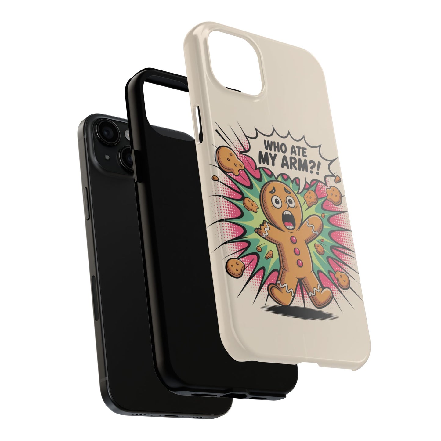 Funny Gingerbread Man Phone Case - Who Ate My Arm? Tough Protection