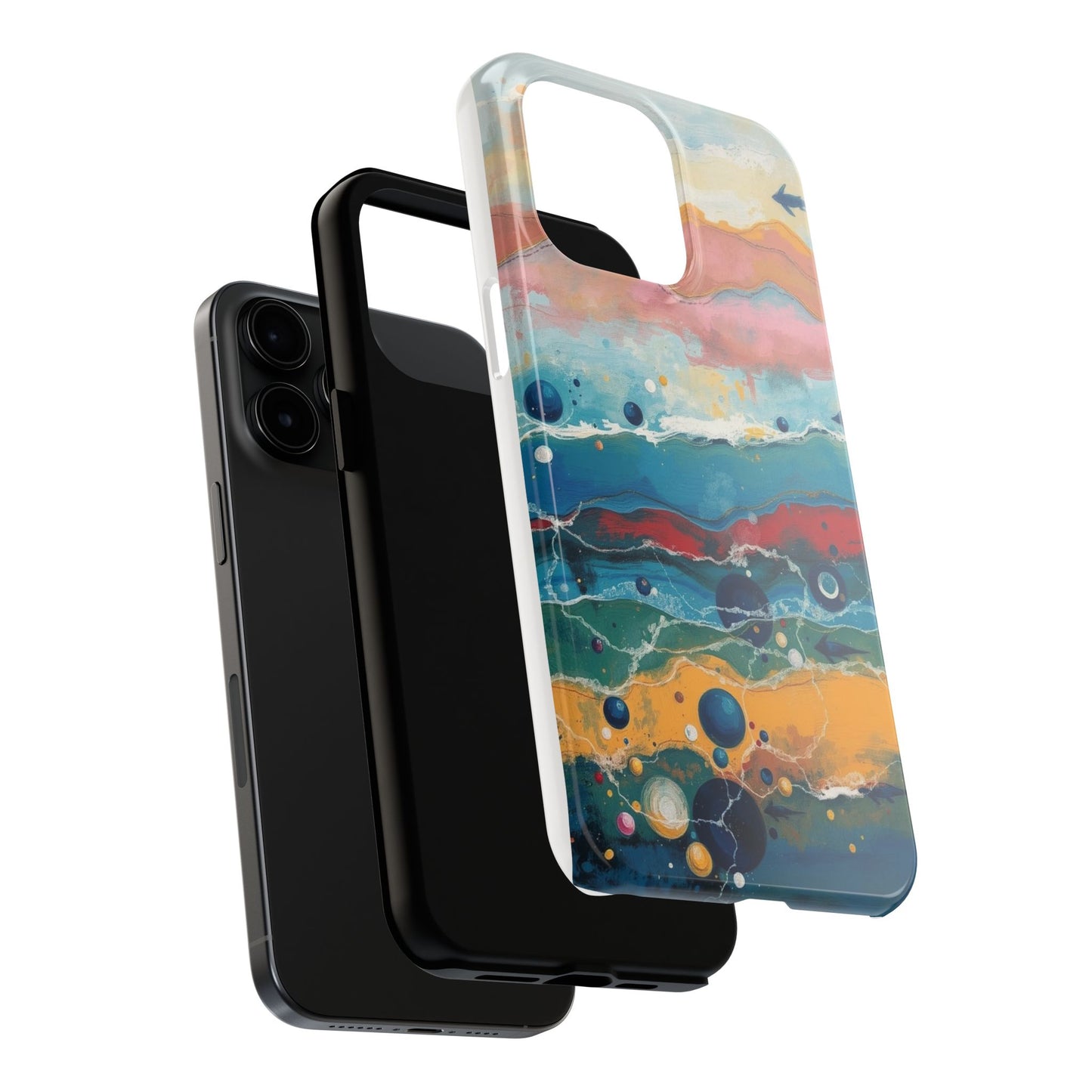 Artistic Tough Phone Case - Vibrant Waves Design for Unique Style
