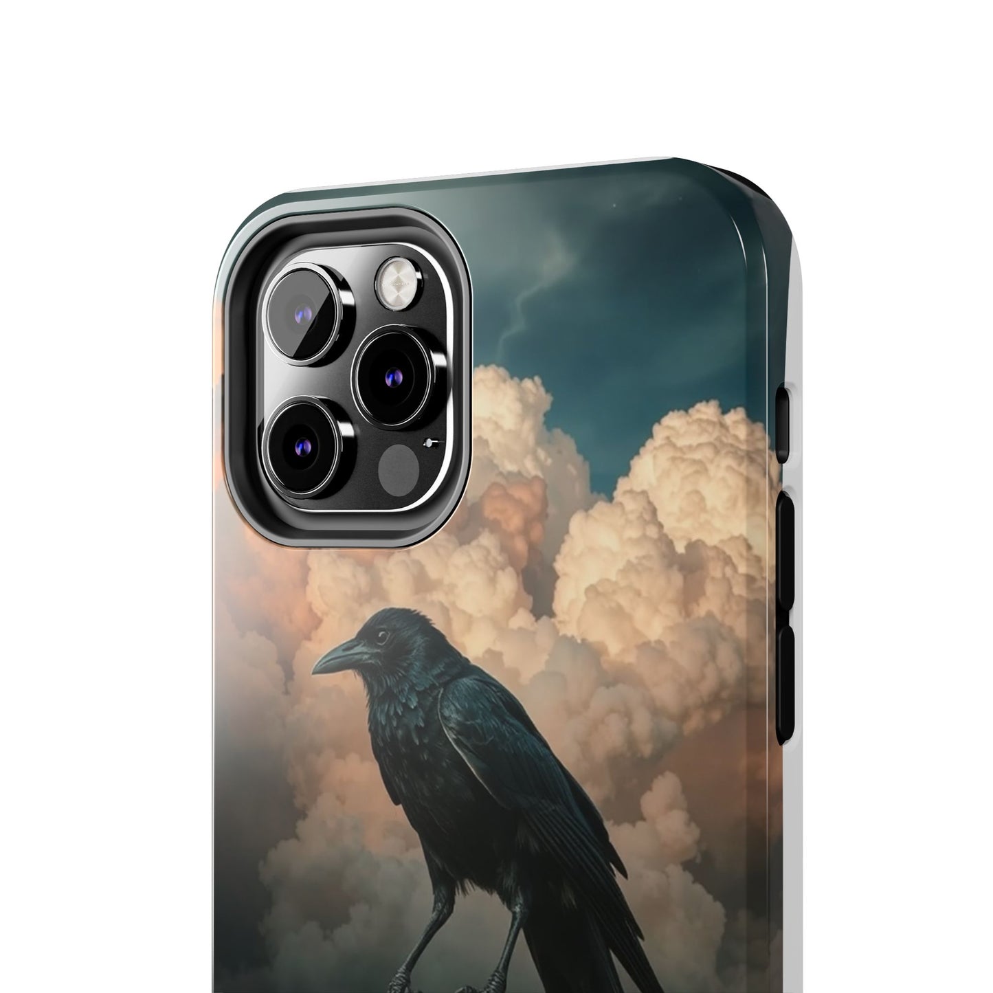 Gothic Raven Skull Tough Phone Case - Unique Protective Cover for Halloween Lovers