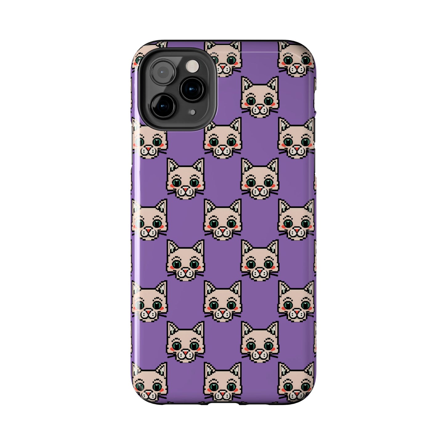 Cute Pixel Cat Tough Phone Case – Fun and Durable Protection for Cat Lovers - for iPhone