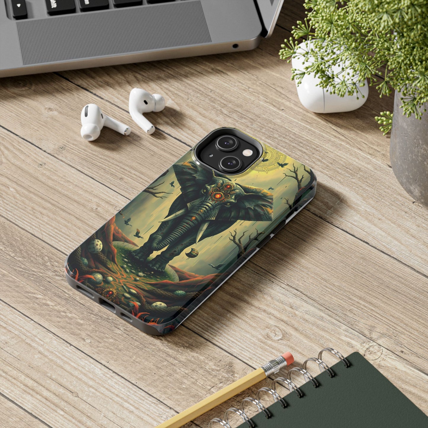 Mystical Forest Elephant Tough Phone Case | Vibrant Design for Nature Lovers - for iPhone