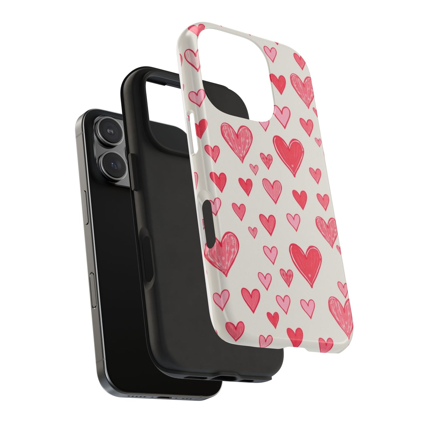 Heart Pattern Tough Phone Case - Cute and Stylish Protection