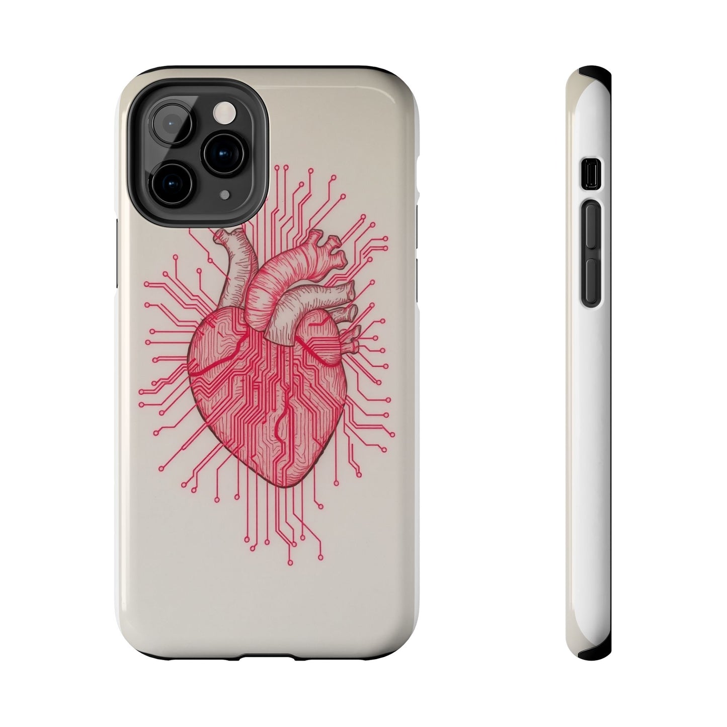 Heart Circuit Tough Phone Case – Unique Tech-Inspired Design for Tech Lovers