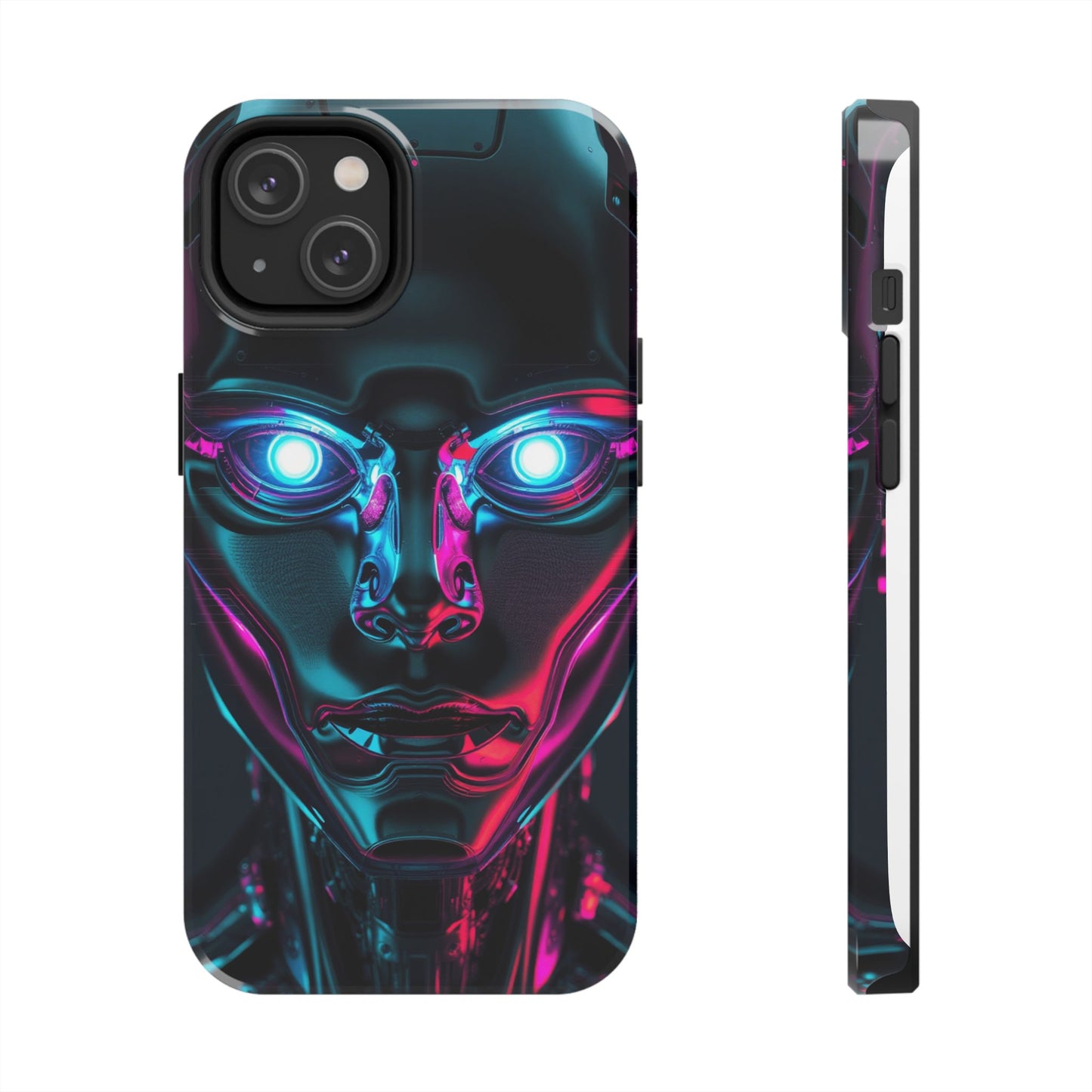 Futuristic Phone Case, Tough Phone Cover, Cyberpunk Style, Robot Design, Gift for Tech Lovers, Unique Phone Accessories