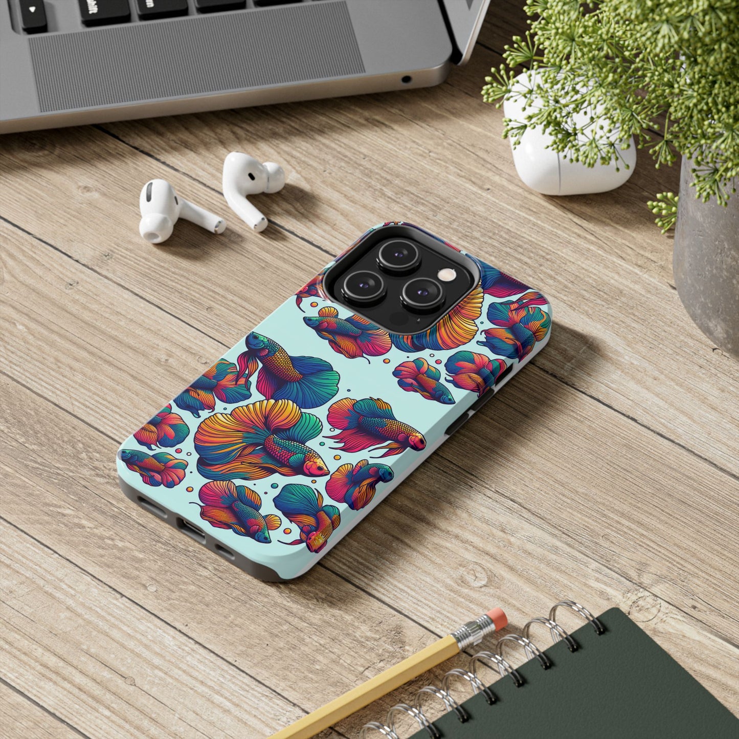 Colorful Fish Pattern Tough Phone Case - Aquatic Lovers - for iPhone