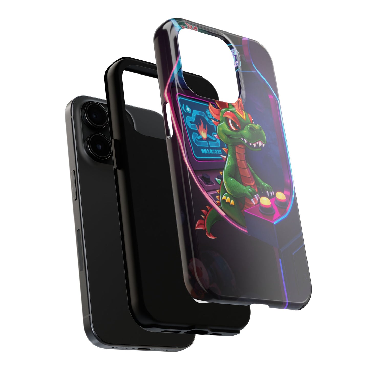 Retro Gamer Tough Phone Case with Dragon Design