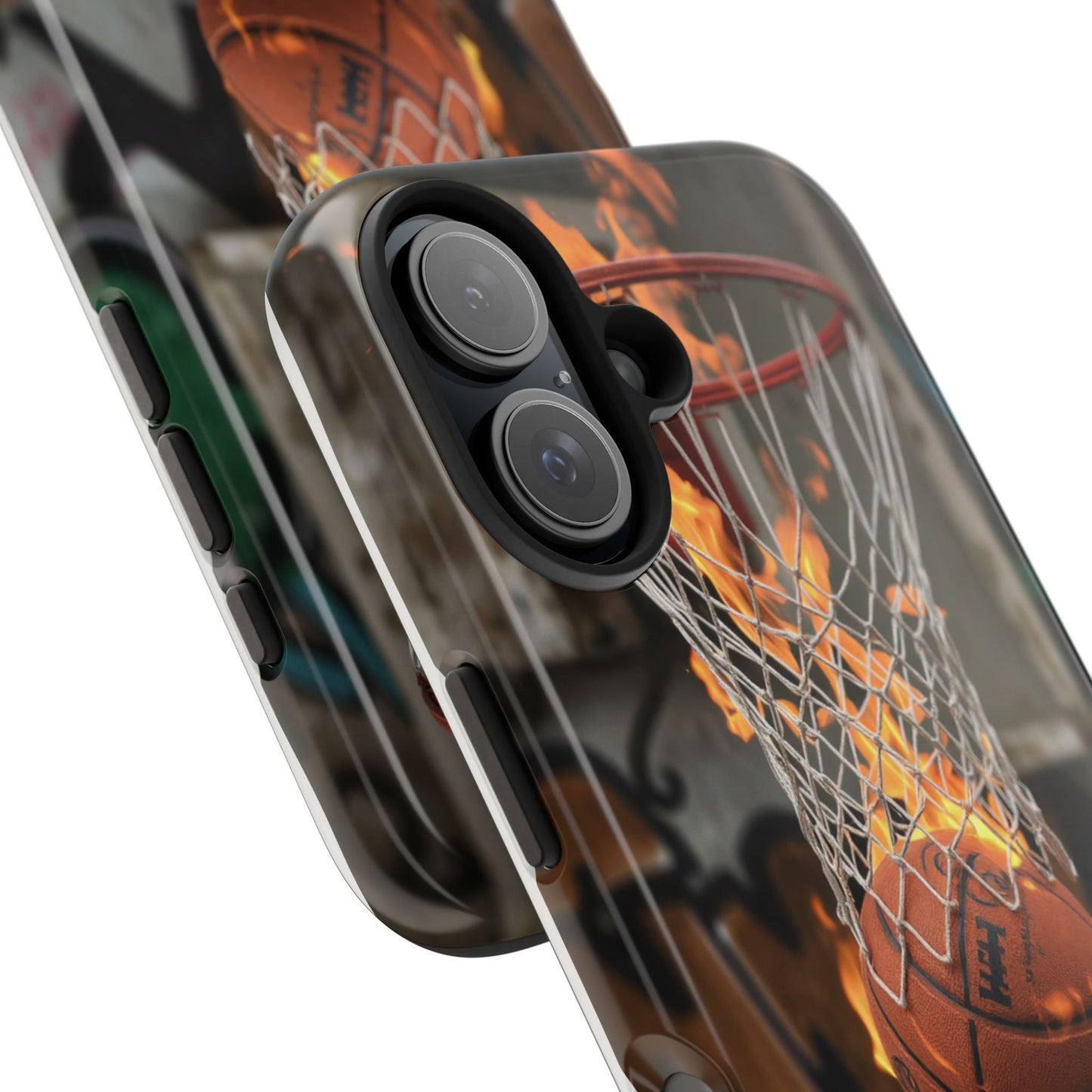 Fire Basketball Tough Phone Case - Durable Sporty Design for Athletes & Fans