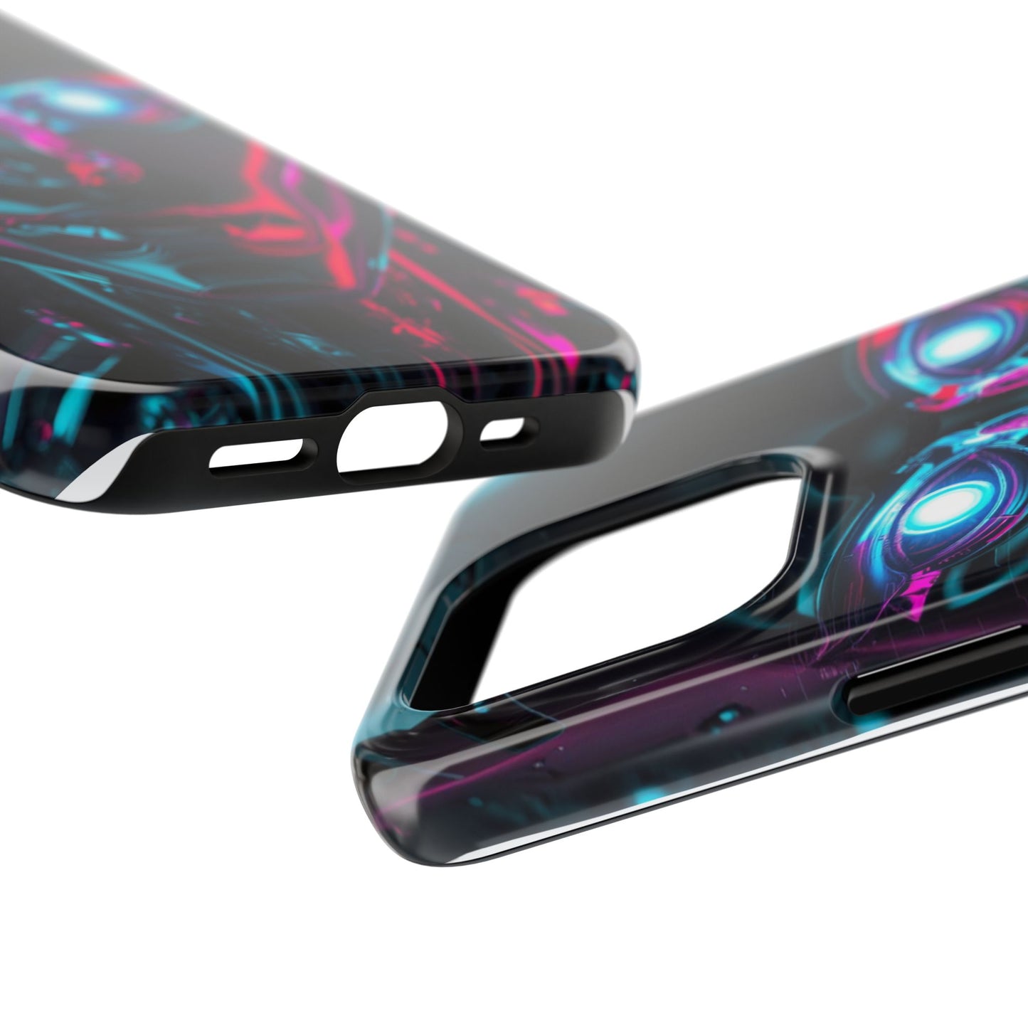 Futuristic Phone Case, Tough Phone Cover, Cyberpunk Style, Robot Design, Gift for Tech Lovers, Unique Phone Accessories