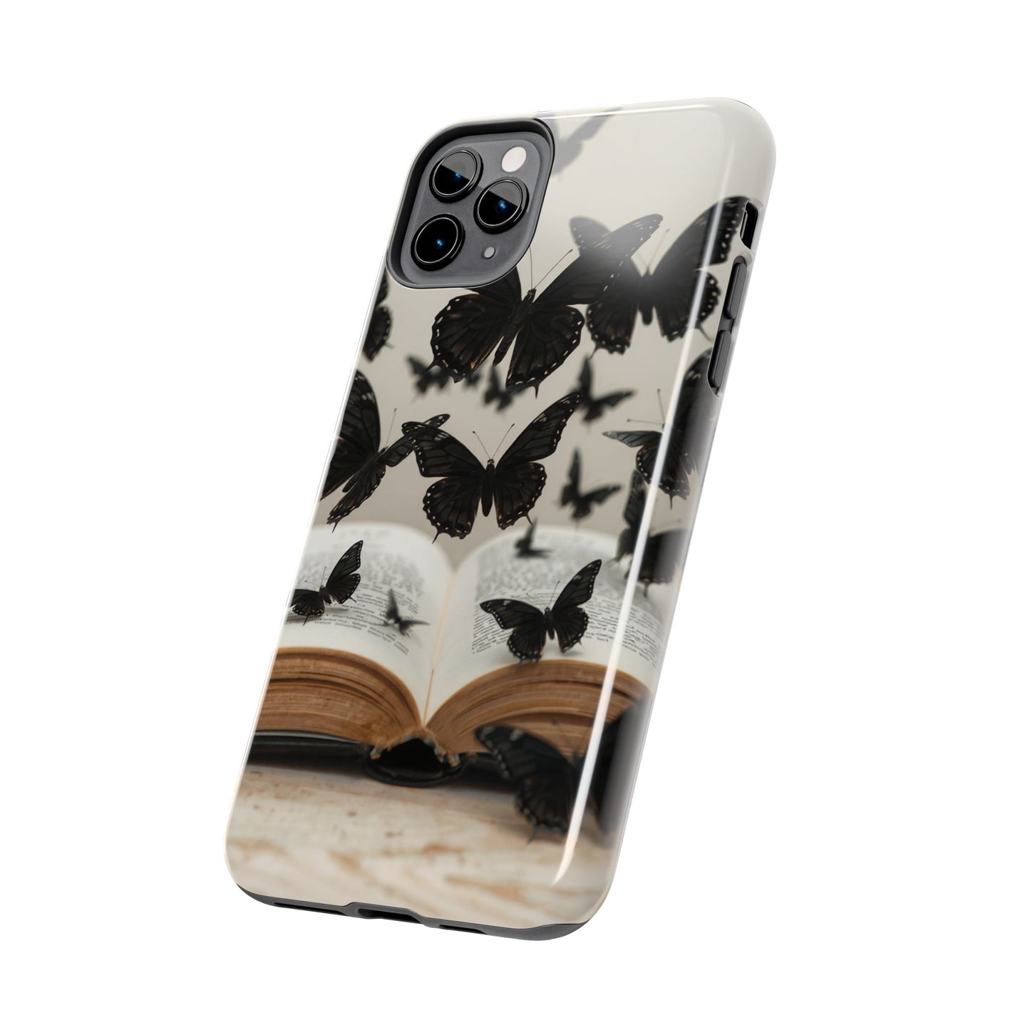 Butterfly Magic Tough Phone Case - Literary Design for Book Lovers