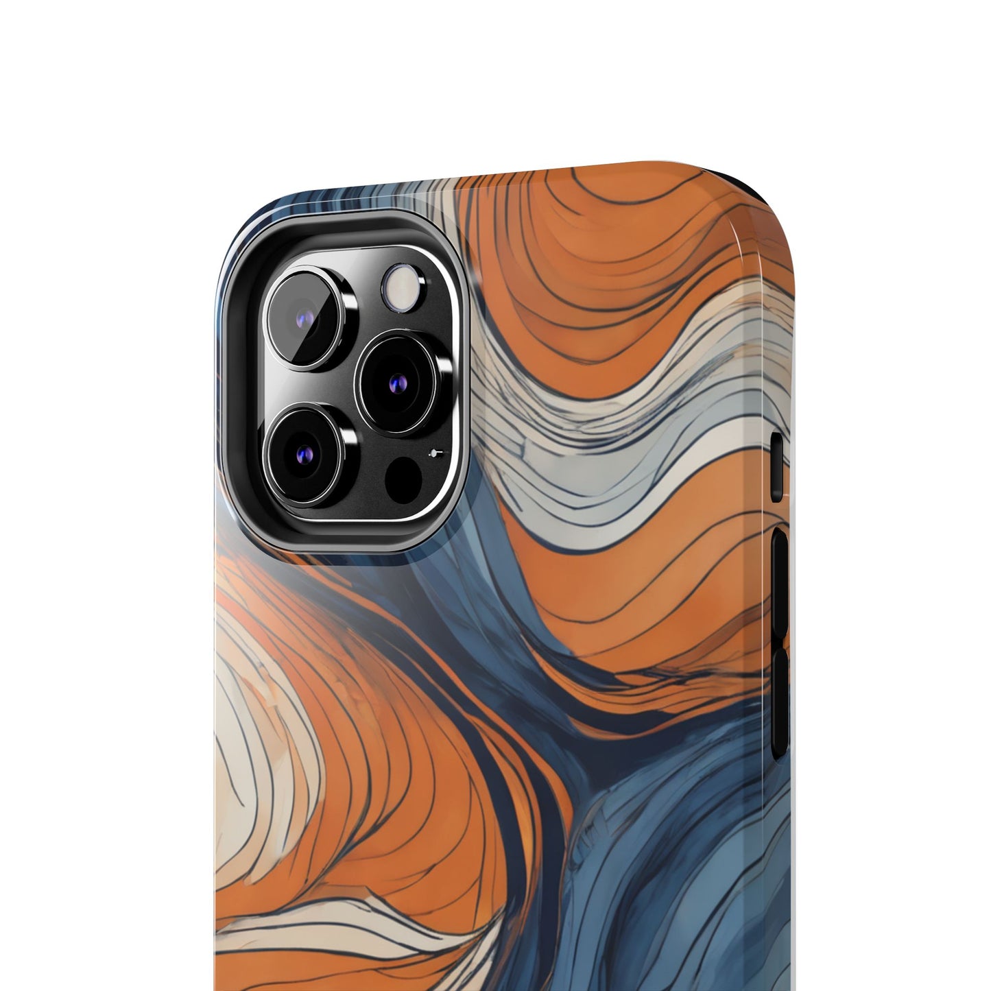Artistic Tough Phone Case - Vibrant Abstract Waves Design - for iPhone