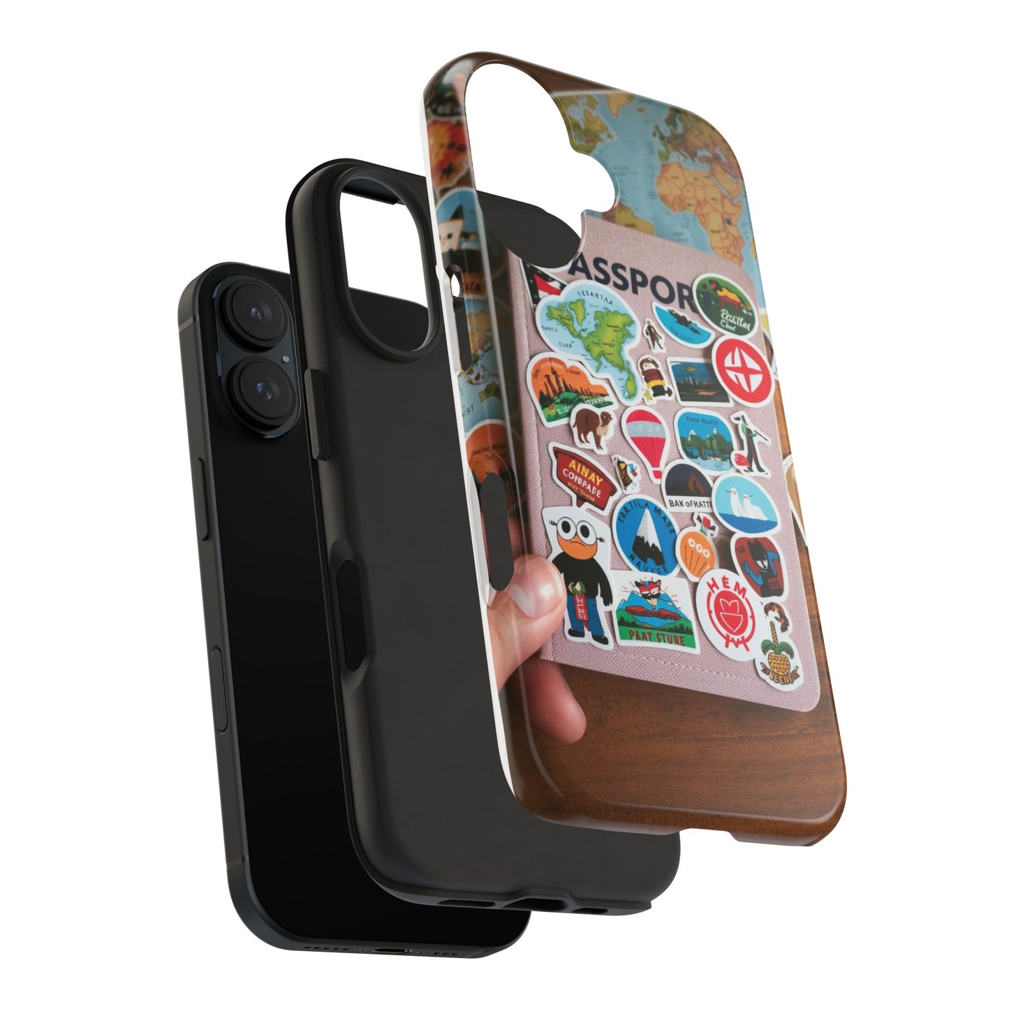 Adventure Stickers Phone Case - Tough Protection for Travel Lovers