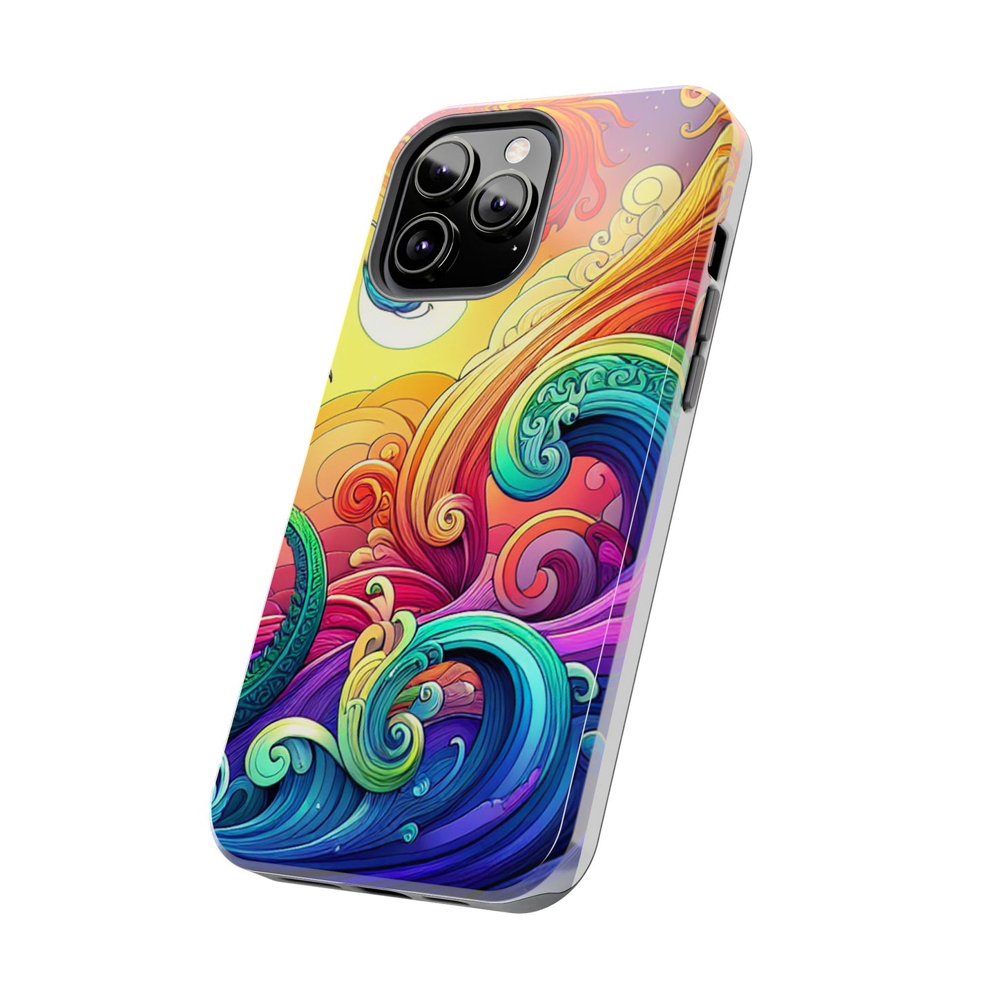 Fantasy Ocean Waves Tough Phone Case - Colorful Protective Cover - for iPhone