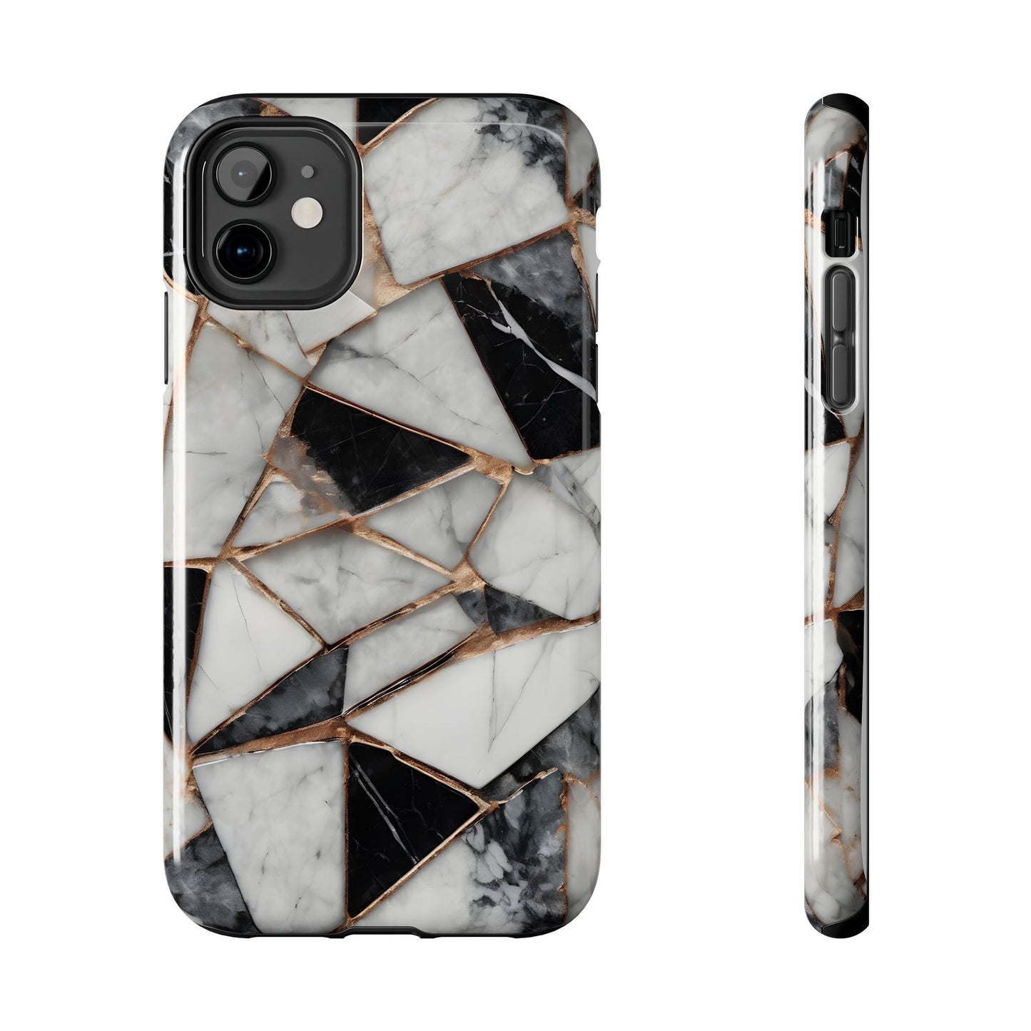 Elegant Marble Tough Phone Case - Stylish Protection for iPhone