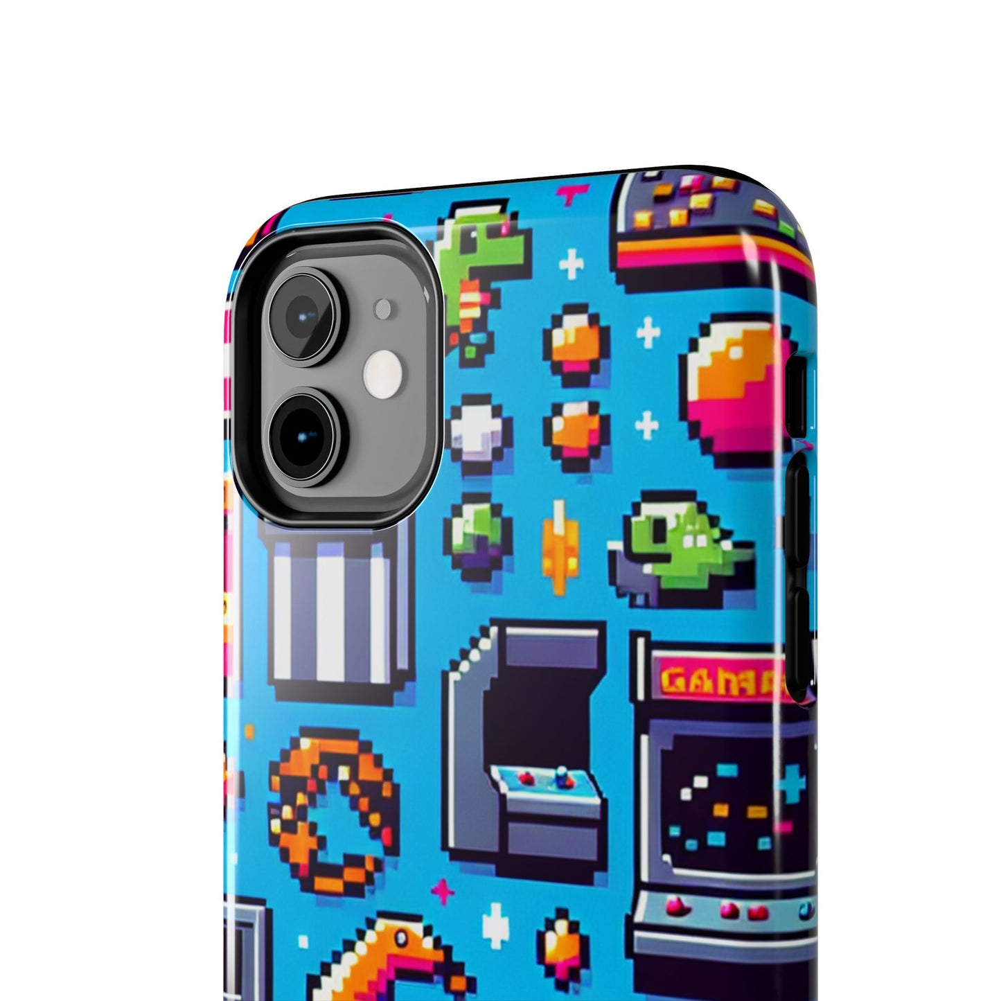 Retro Gaming Tough Phone Case - Pixel Art Design for Gamers - for iPhone