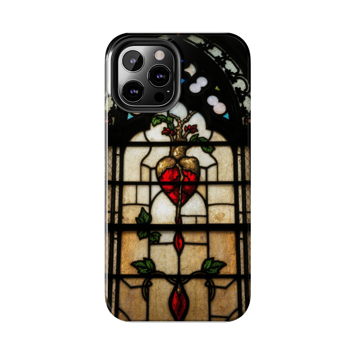 Stained Glass Heart Tough Phone Case - Unique Design for Protection & Style