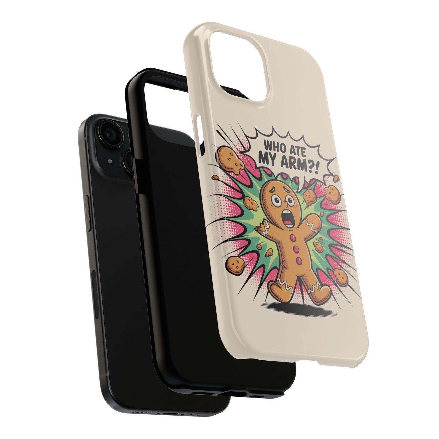 Funny Gingerbread Man Phone Case - Who Ate My Arm? Tough Protection