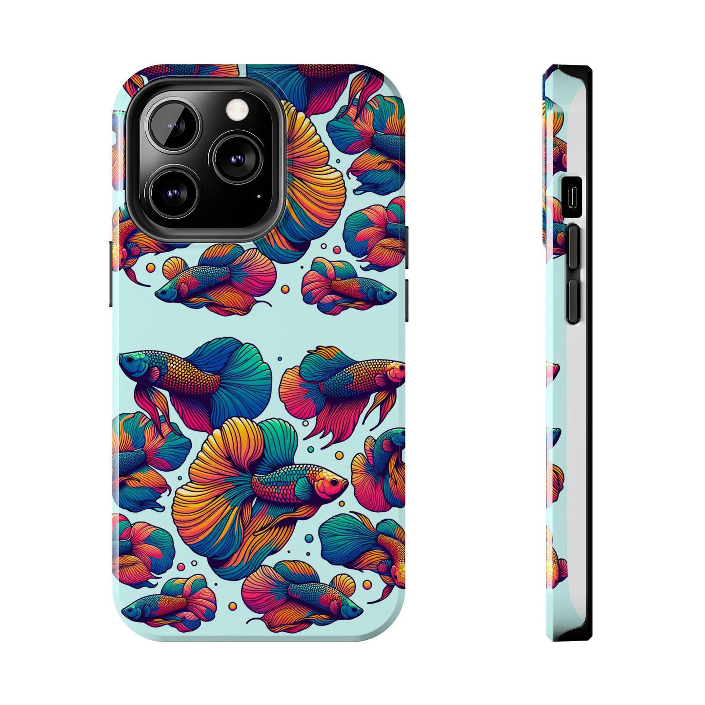 Colorful Fish Pattern Tough Phone Case - Aquatic Lovers - for iPhone