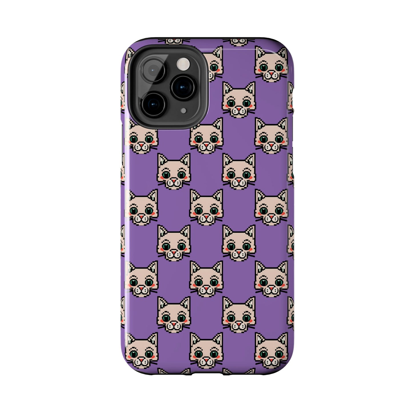 Cute Pixel Cat Tough Phone Case – Fun and Durable Protection for Cat Lovers - for iPhone