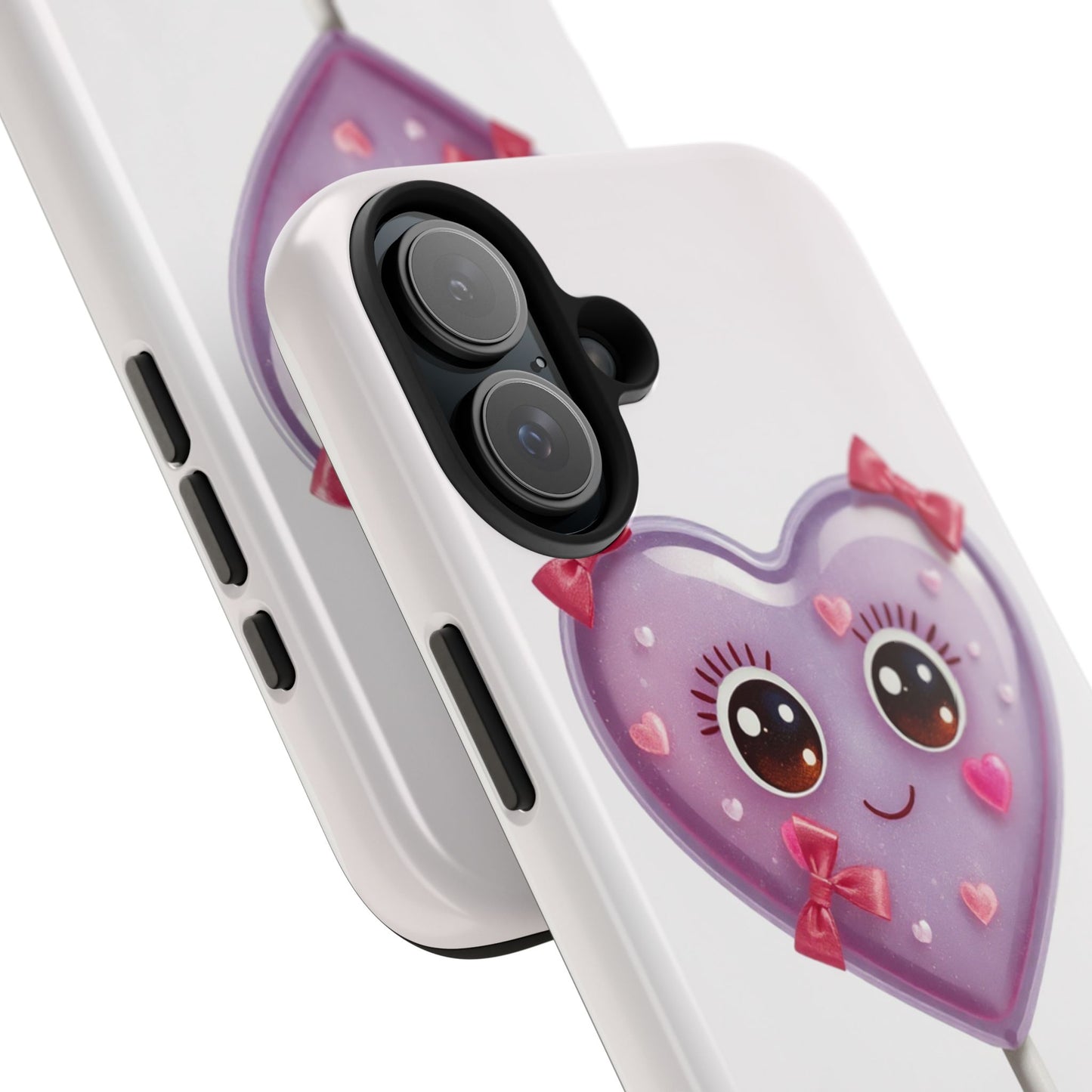 Cute Heart Lollipop Tough Phone Case - Adorable Protection for Candy Lovers