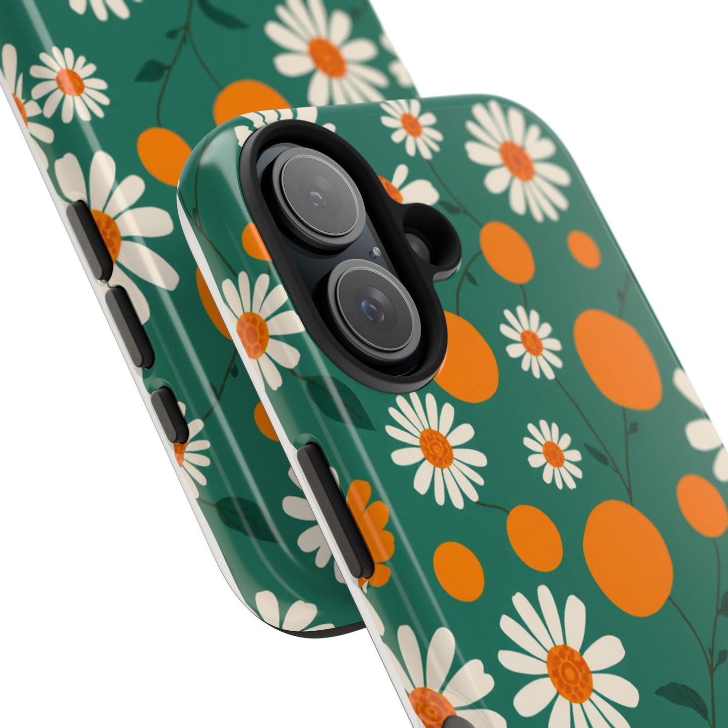 Floral Tough Phone Case - Daisy & Orange Design