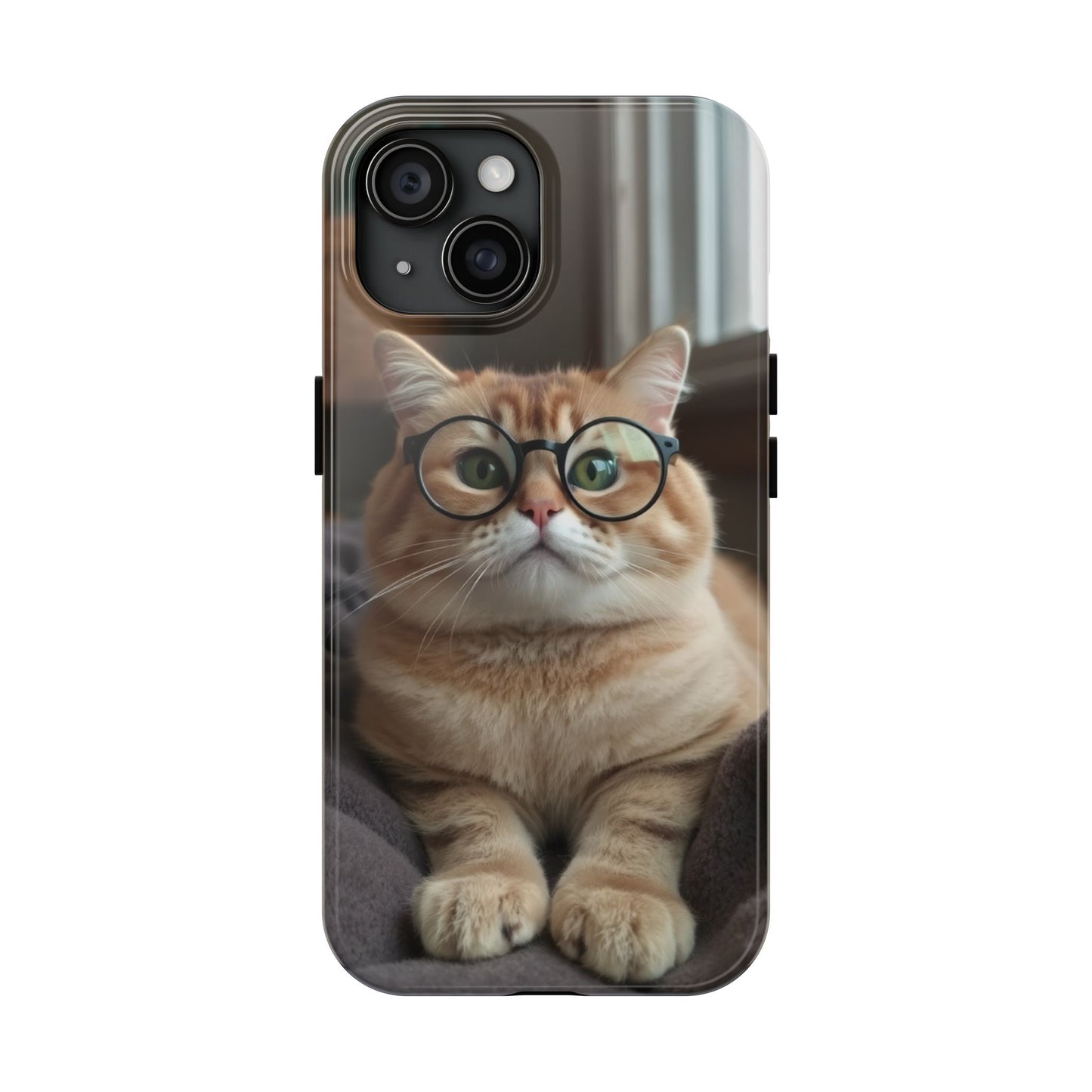Cute Cat Glasses Tough Phone Case - Fun & Stylish Protection for Cat Lovers