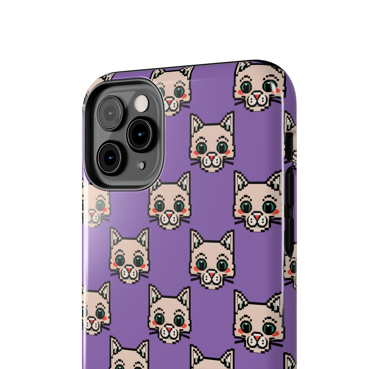 Cute Pixel Cat Tough Phone Case – Fun and Durable Protection for Cat Lovers - for iPhone