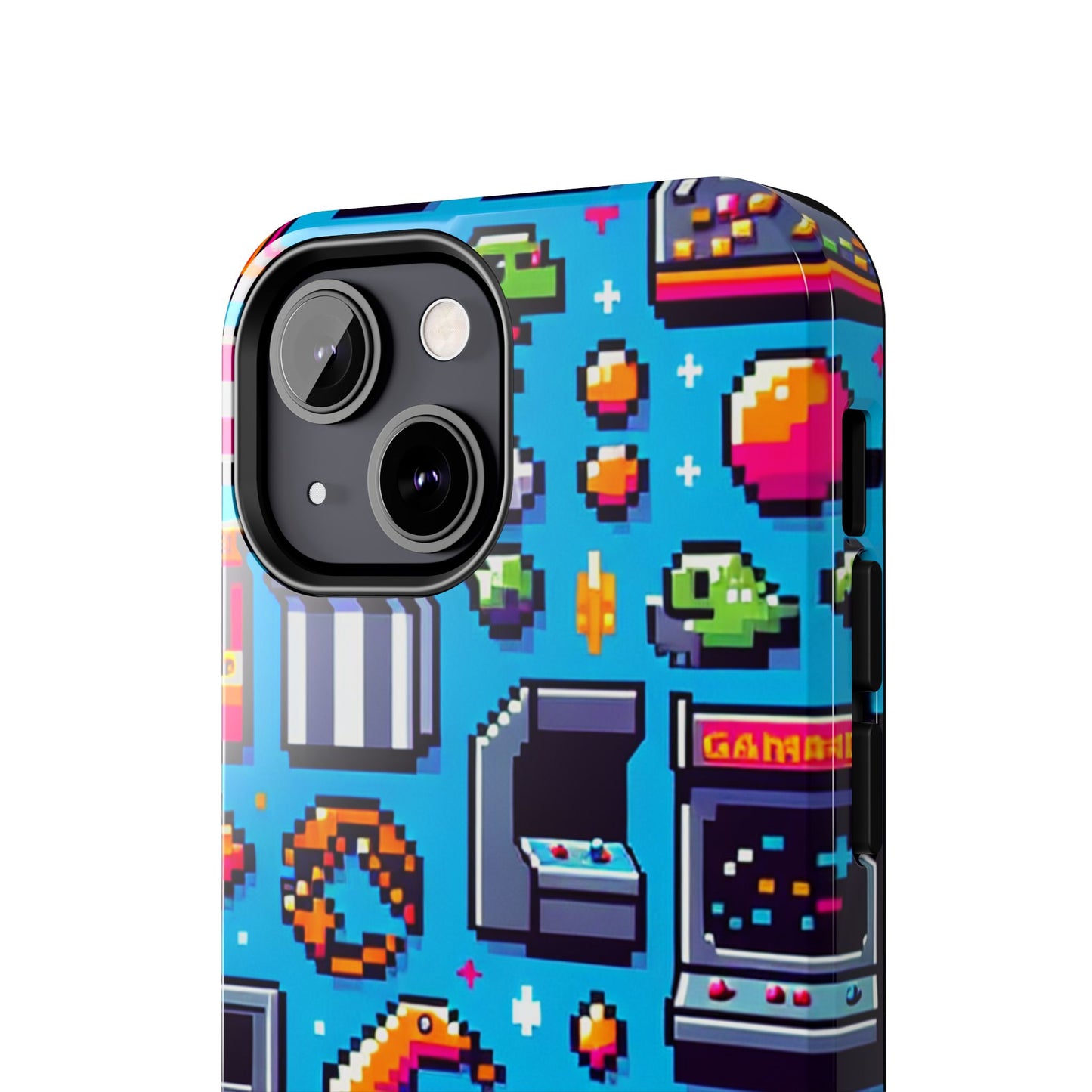 Retro Gaming Tough Phone Case - Pixel Art Design for Gamers - for iPhone