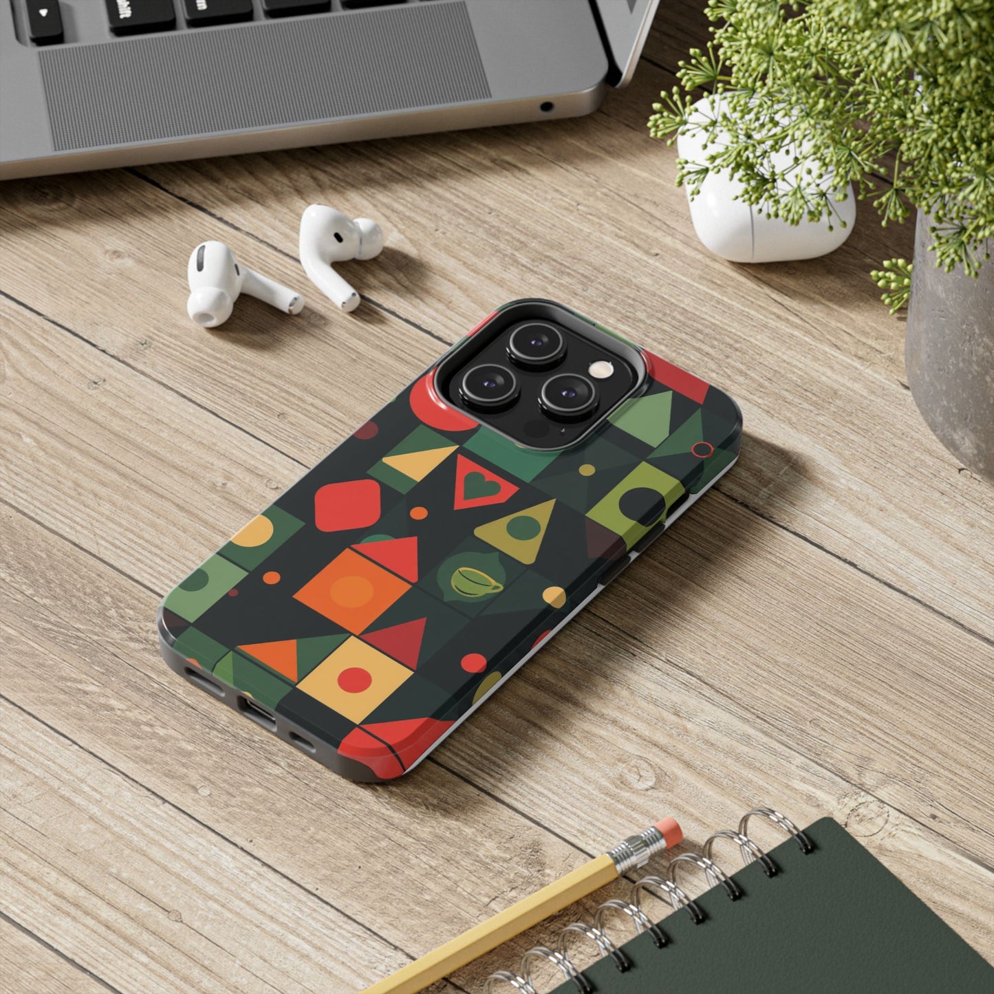 Vibrant Geometric Tough Phone Cases – Stylish Protection for Trendsetters - for iPhone