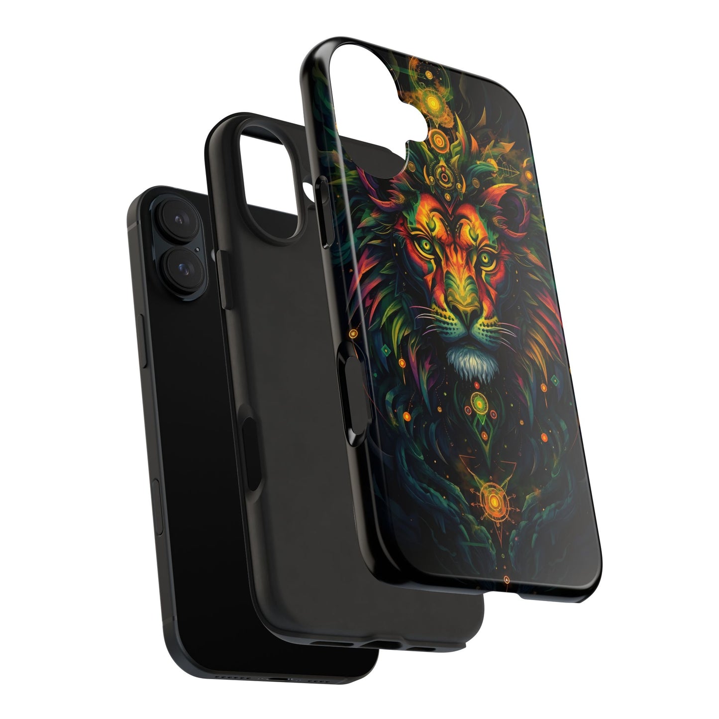 Vibrant Mystical Lion Art Tough Phone Case - Bold Protector for Animal Lovers - for iPhone