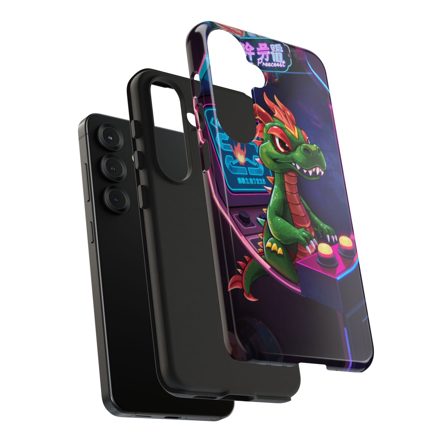 Retro Gamer Tough Phone Case with Dragon Design