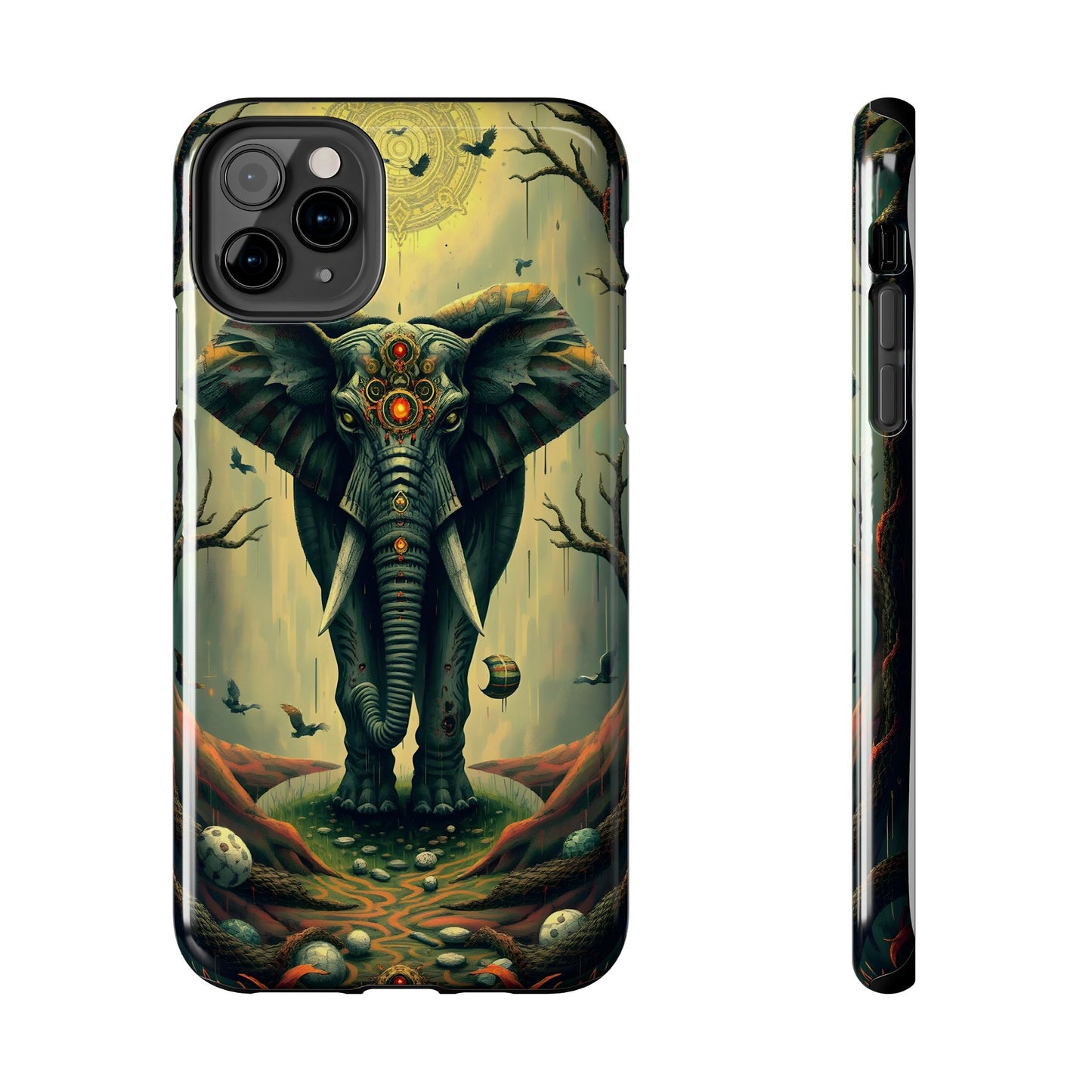 Mystical Forest Elephant Tough Phone Case | Vibrant Design for Nature Lovers - for iPhone