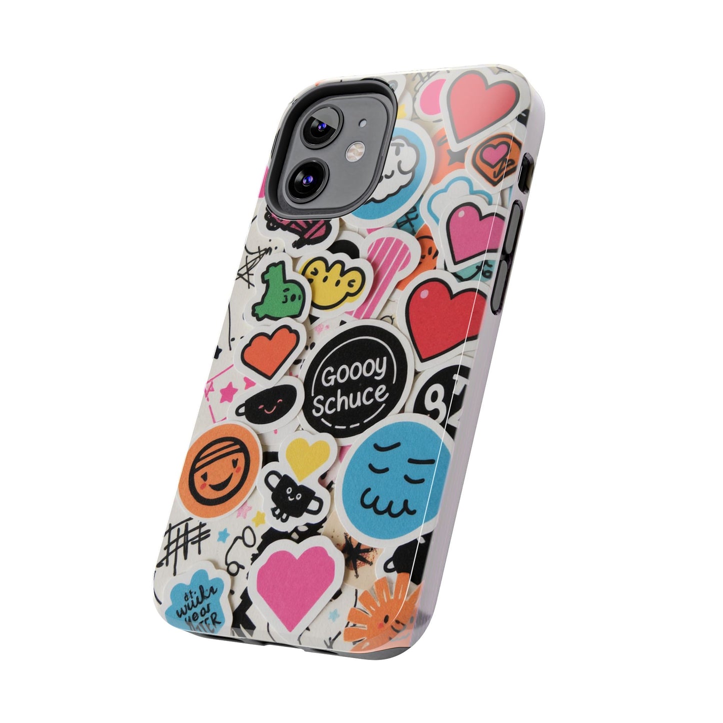Colorful Stickers Phone Case - Fun & Trendy Tough Phone Cases