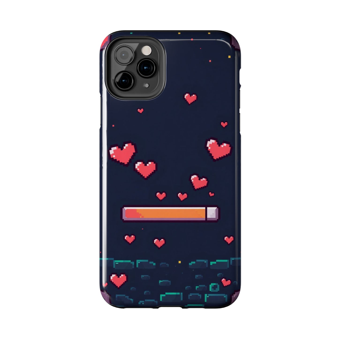 Pixel Heart Tough Phone Case - Retro Gamer Style for Valentine's Day