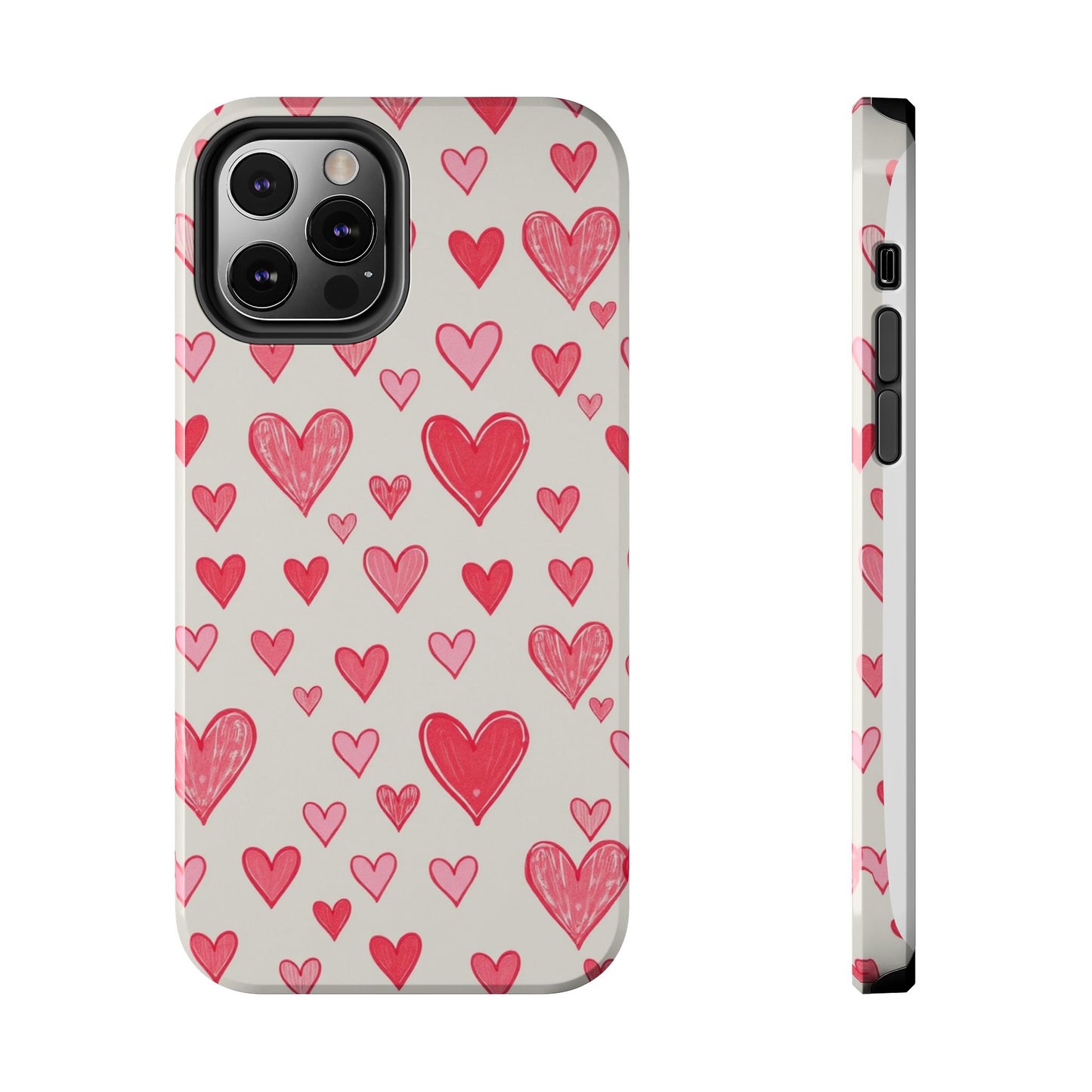 Heart Pattern Tough Phone Case - Cute and Stylish Protection