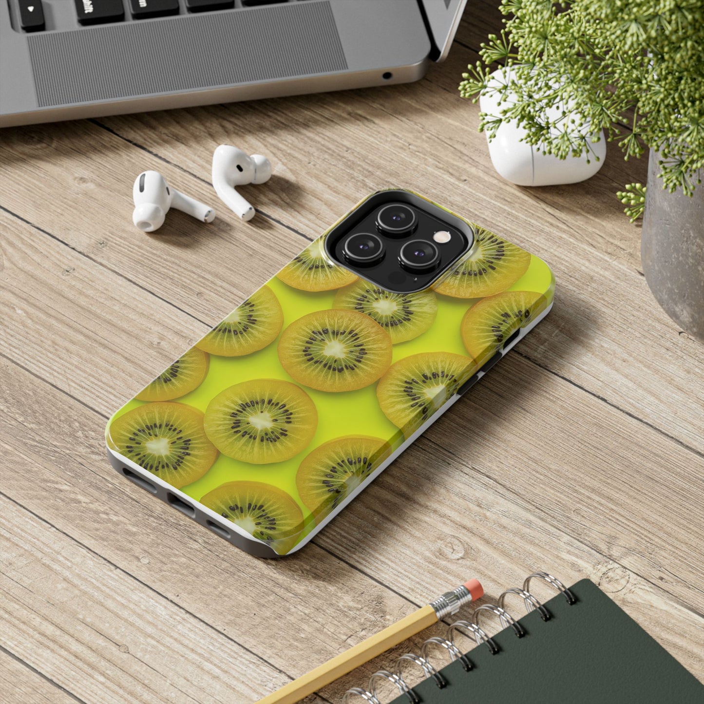 Vibrant Kiwi Tough Phone Case - Bright Yellow Design for Fruit Lovers