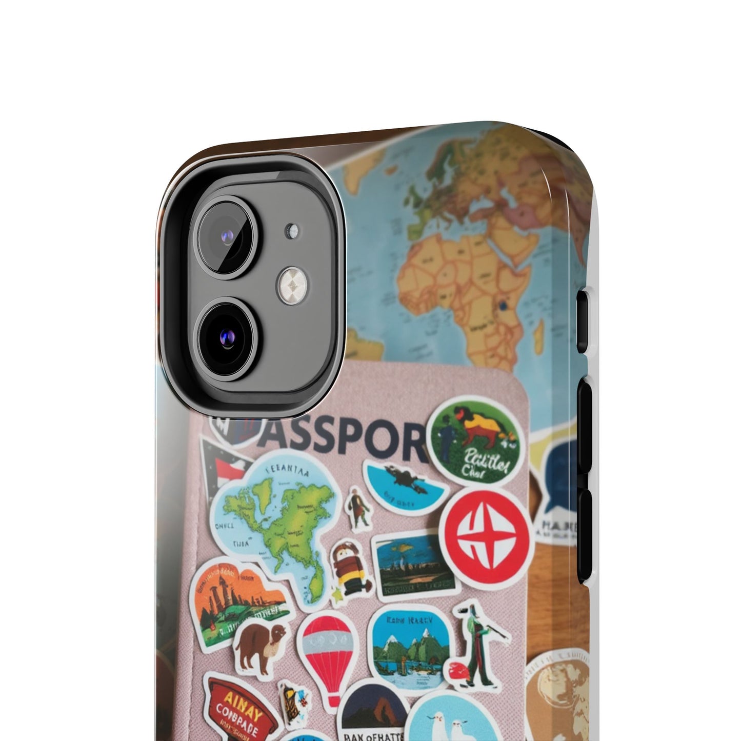 Adventure Stickers Phone Case - Tough Protection for Travel Lovers