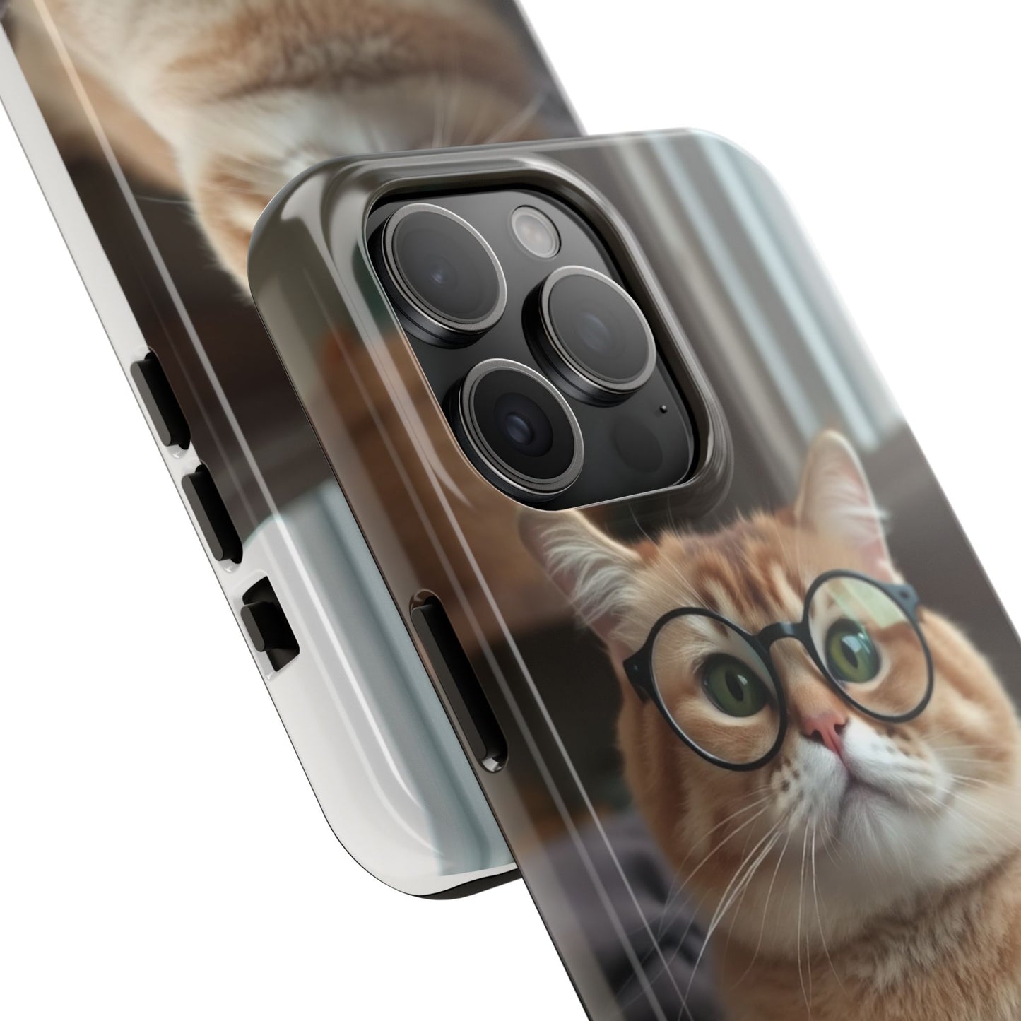Cute Cat Glasses Tough Phone Case - Fun & Stylish Protection for Cat Lovers