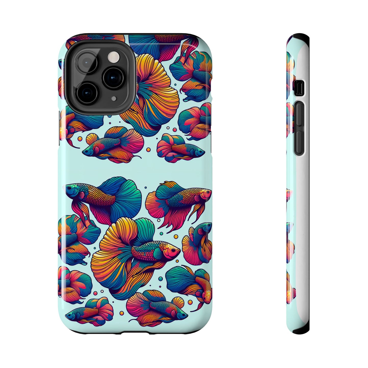 Colorful Fish Pattern Tough Phone Case - Aquatic Lovers - for iPhone