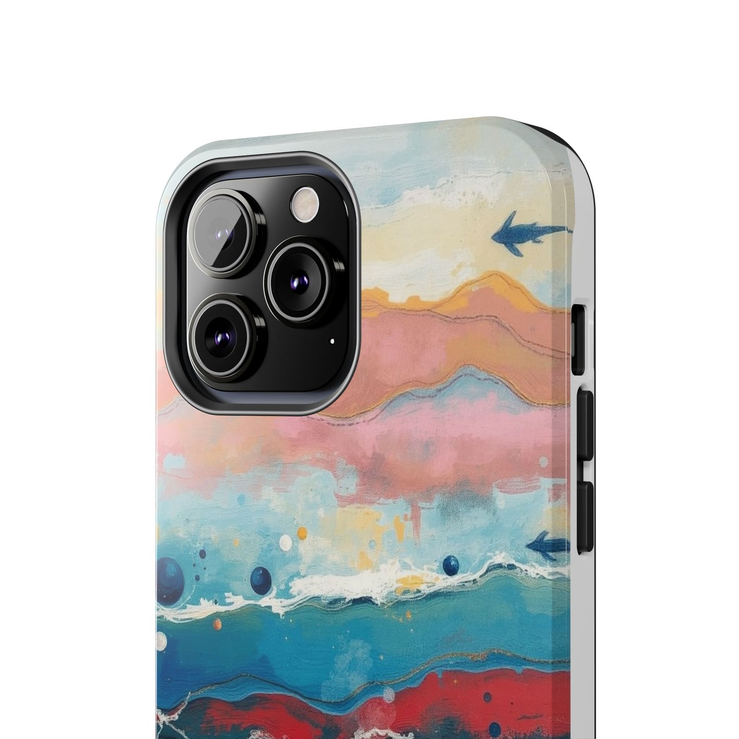 Artistic Tough Phone Case - Vibrant Waves Design for Unique Style