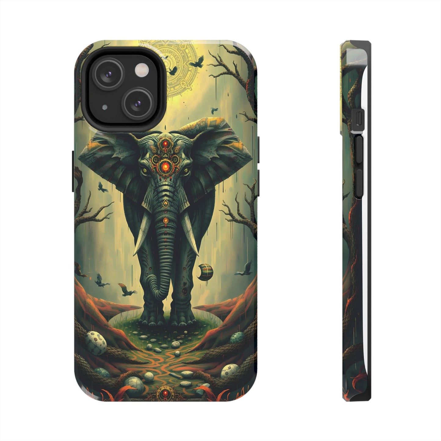 Mystical Forest Elephant Tough Phone Case | Vibrant Design for Nature Lovers - for iPhone