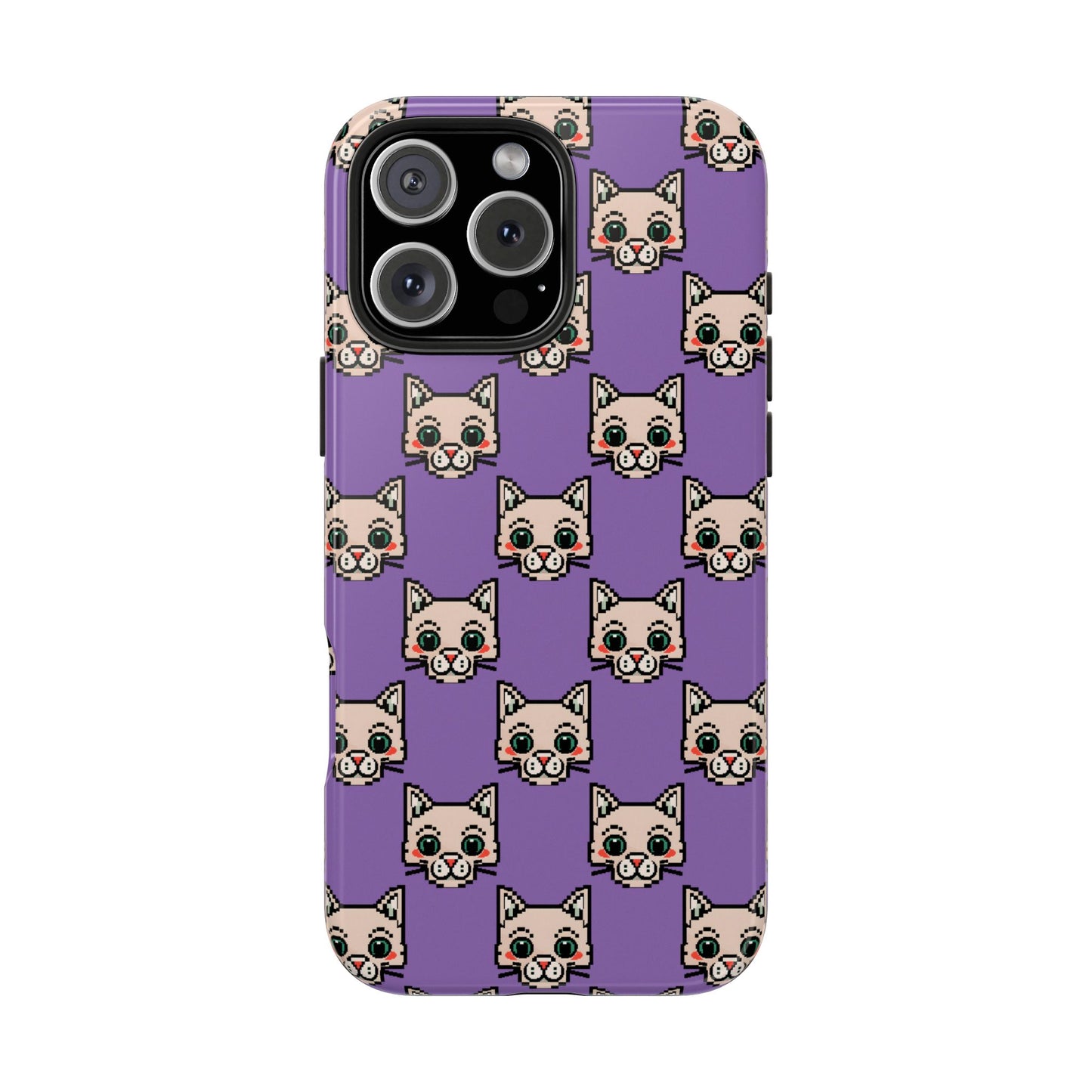 Cute Pixel Cat Tough Phone Case – Fun and Durable Protection for Cat Lovers - for iPhone